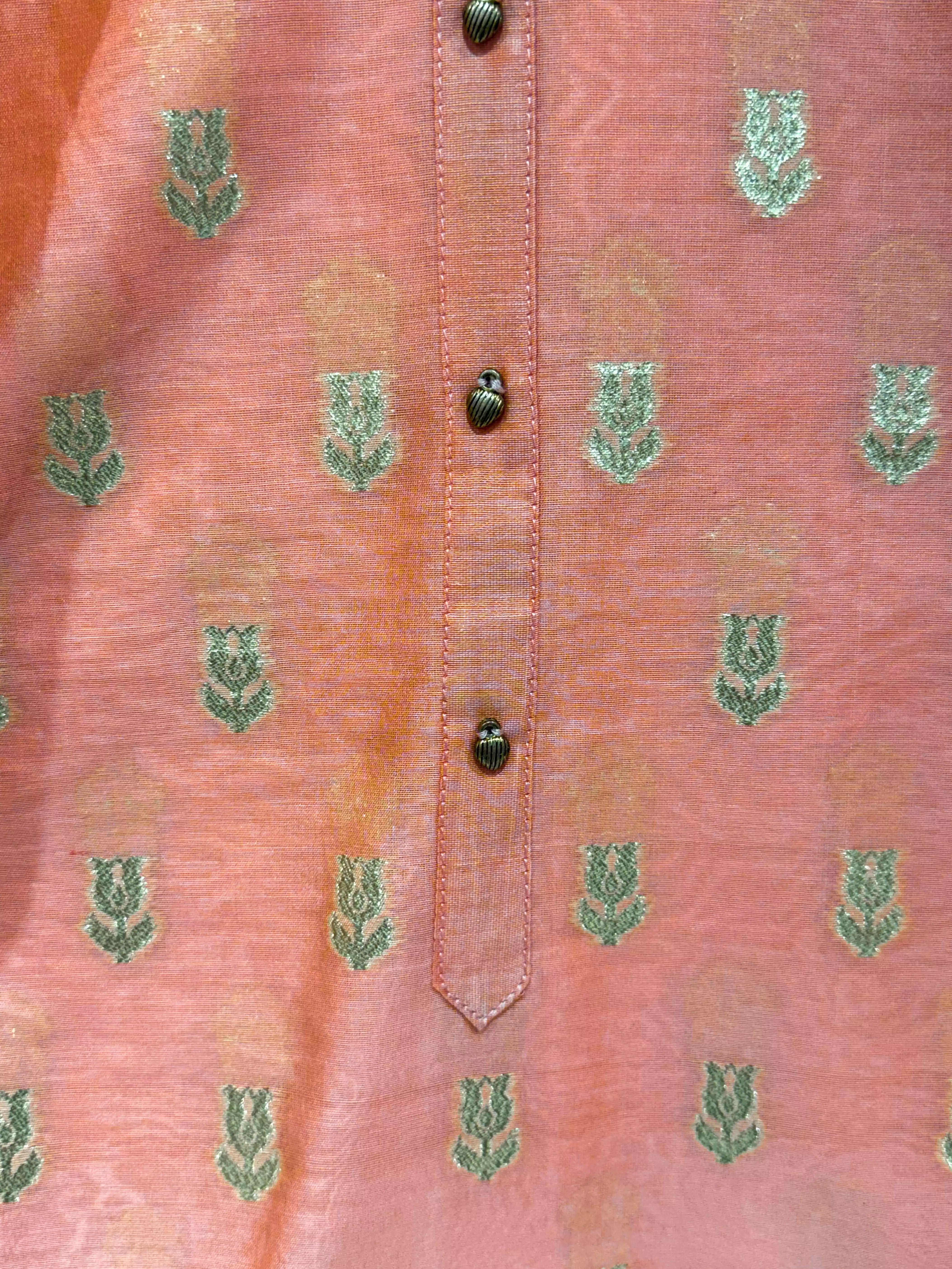 Chanderi Silk Kurti with Block Print