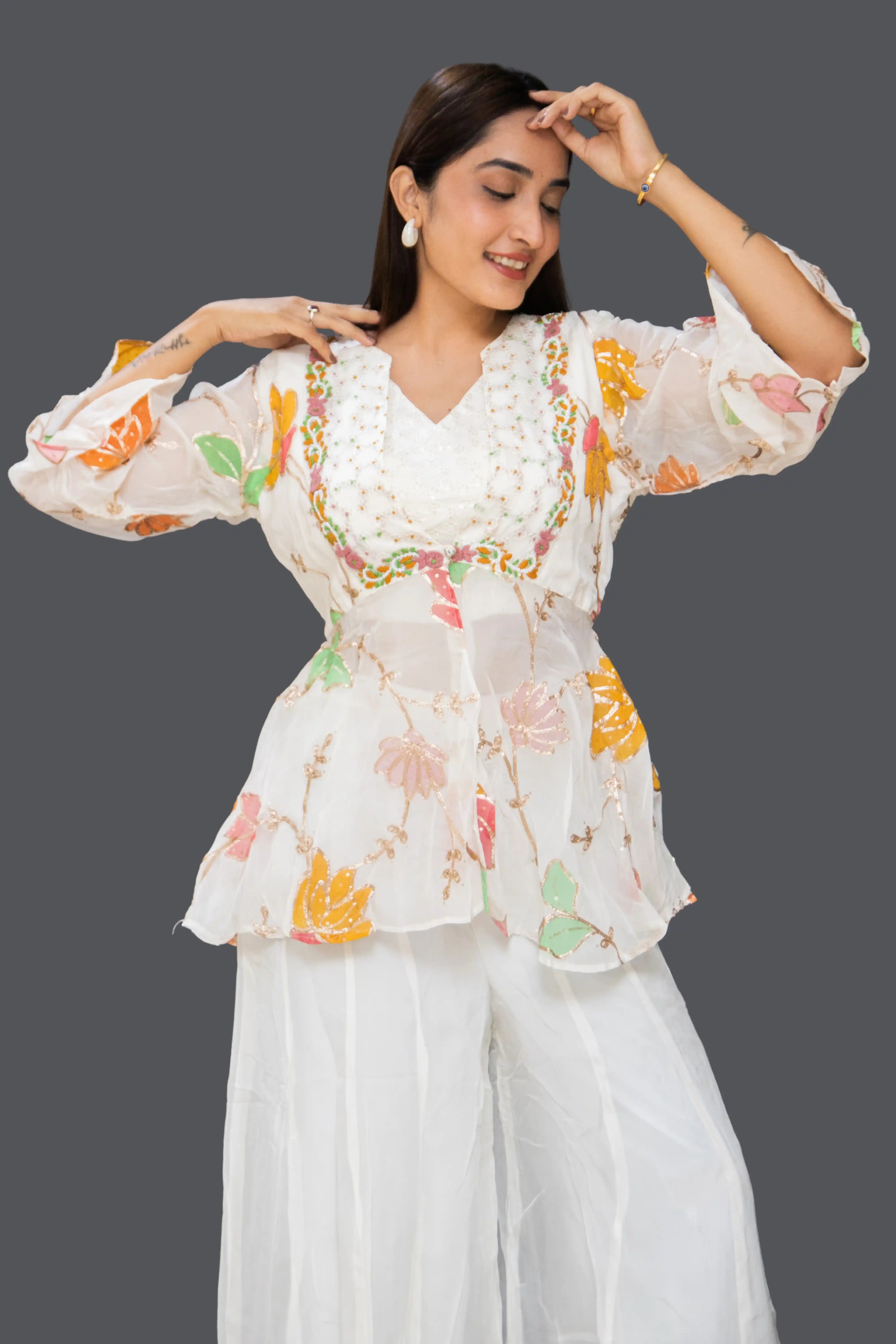 Elegant White Palazzo Set for Women