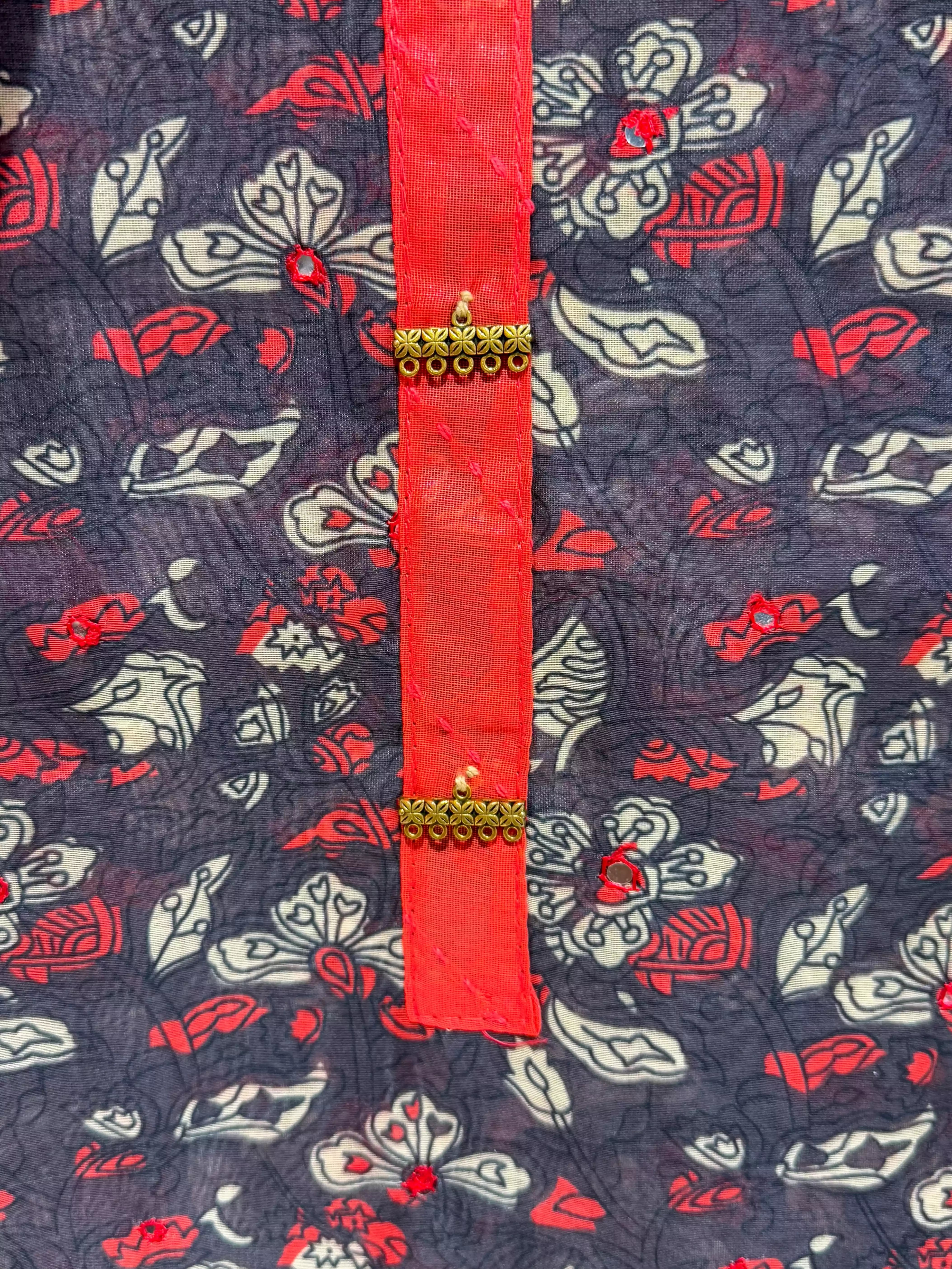 Elegant Printed Chanderi Silk Ensemble