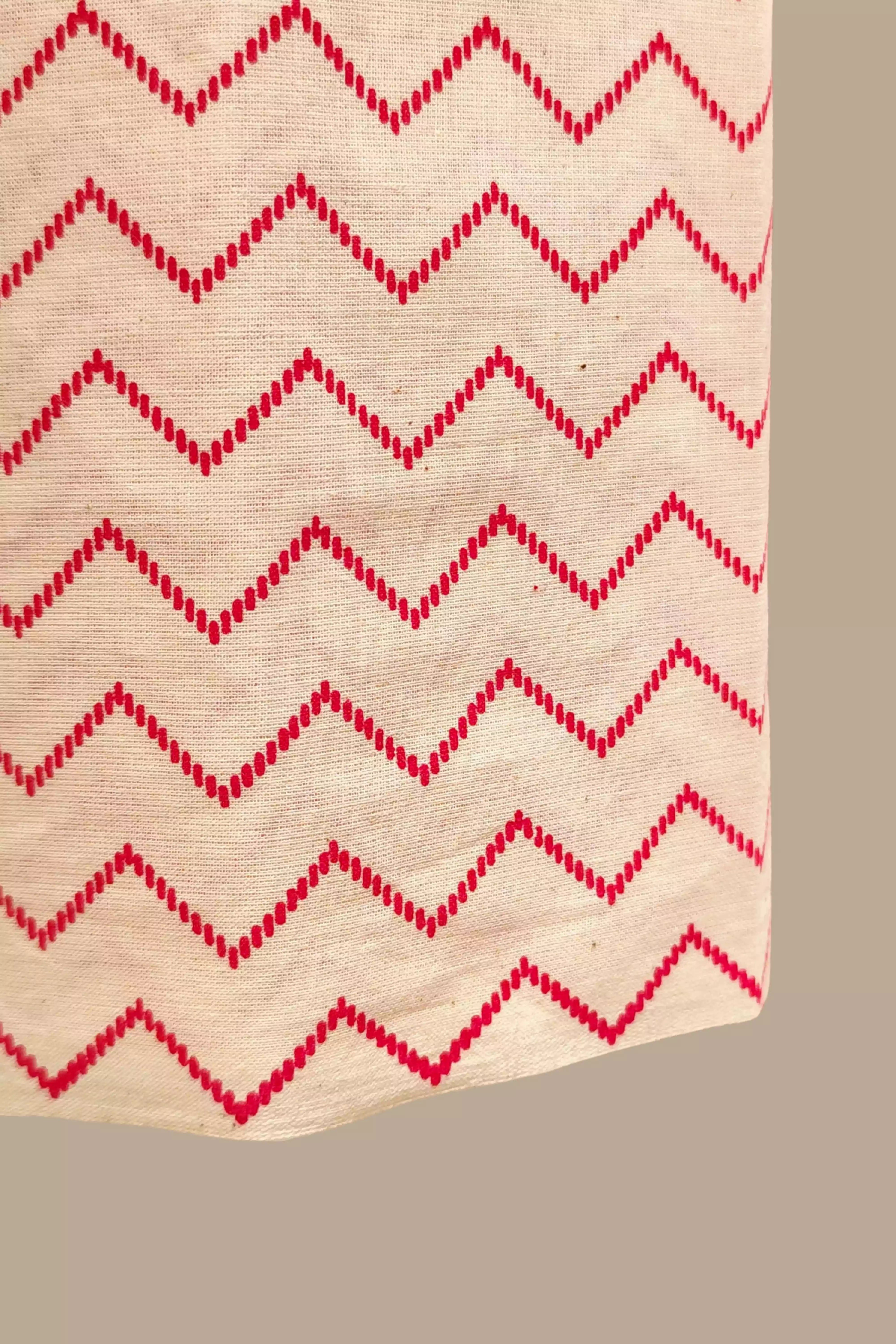 Red Printed Cotton Dress Material