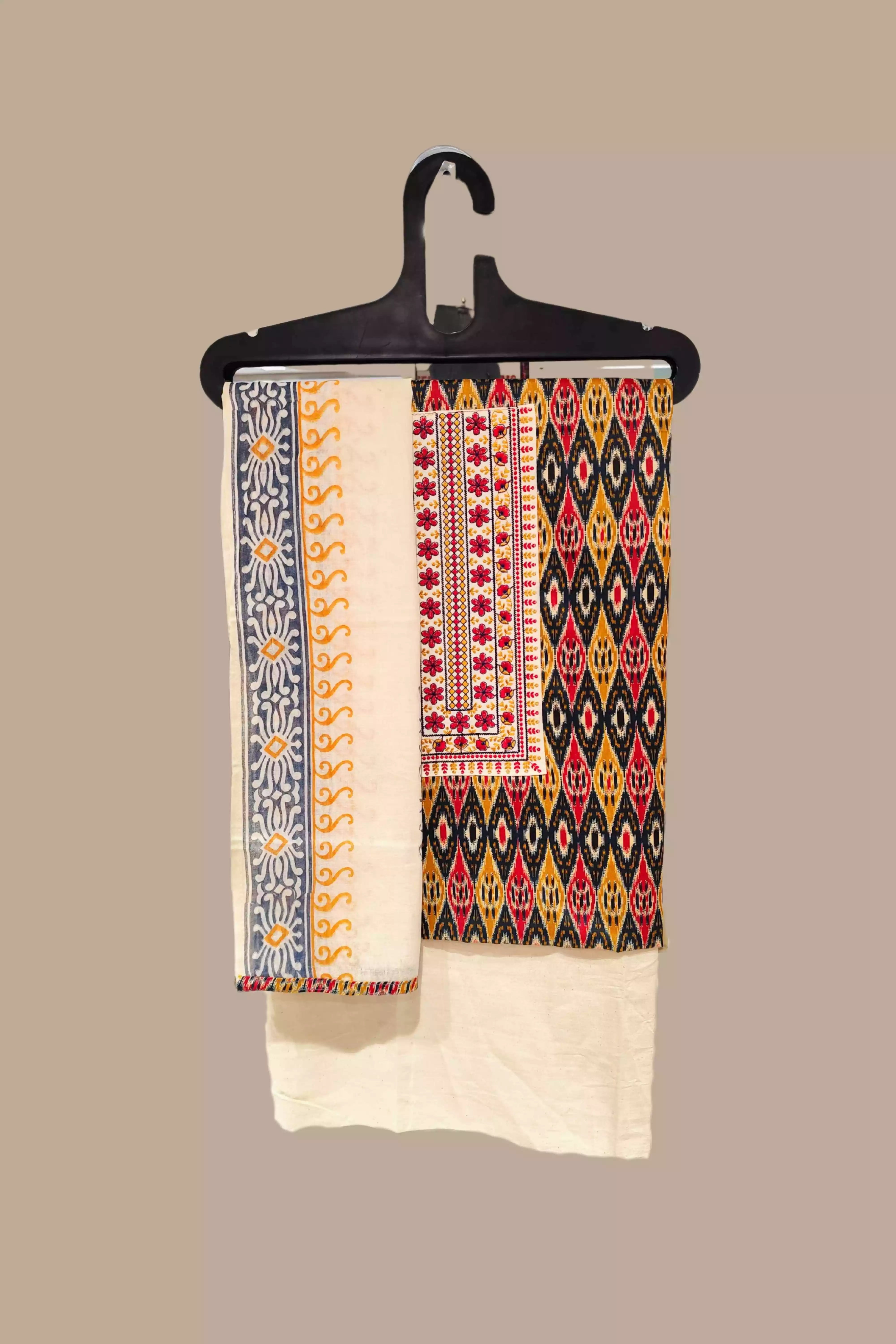 Multicolor Printed Cotton Dress Material