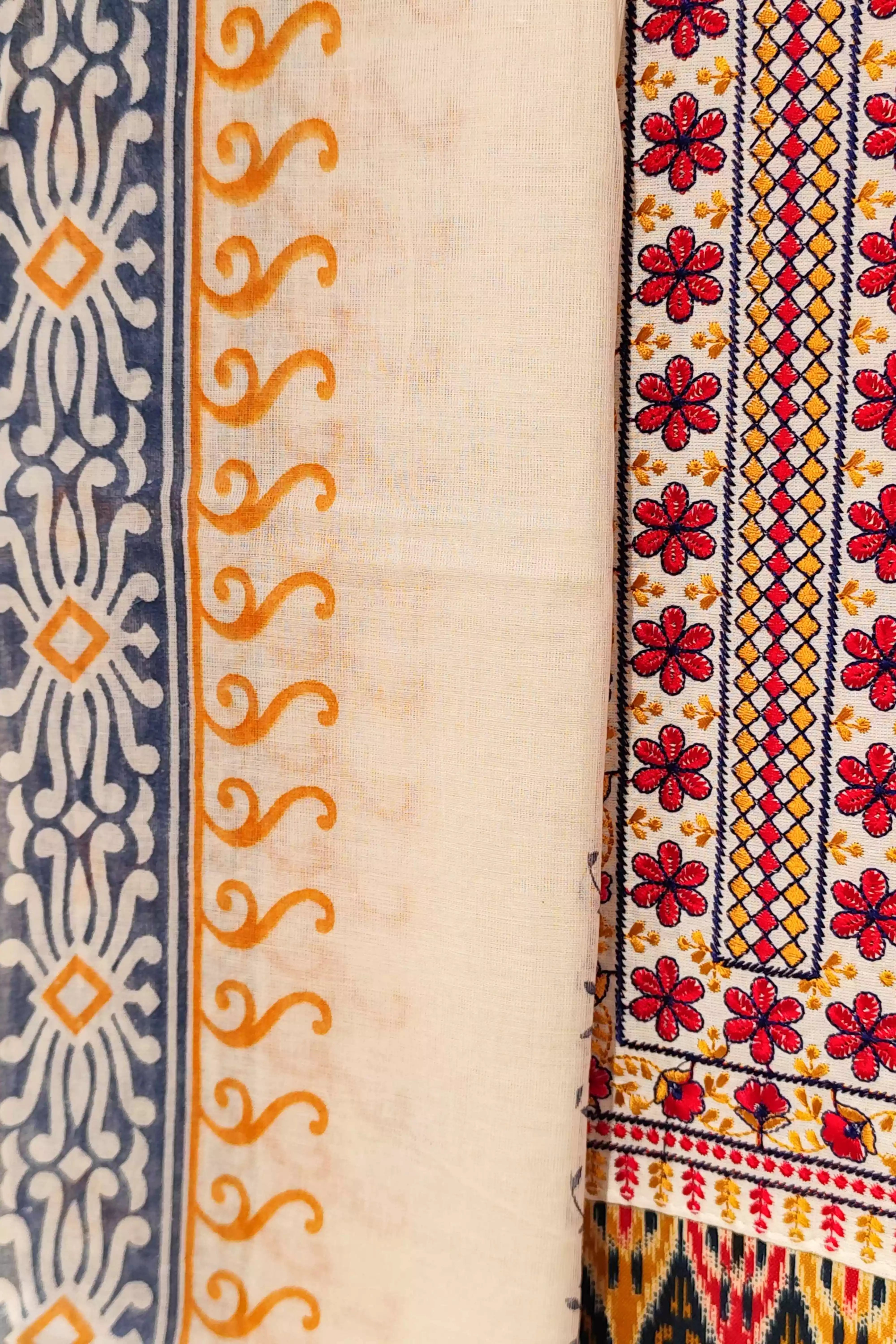 Multicolor Printed Cotton Dress Material