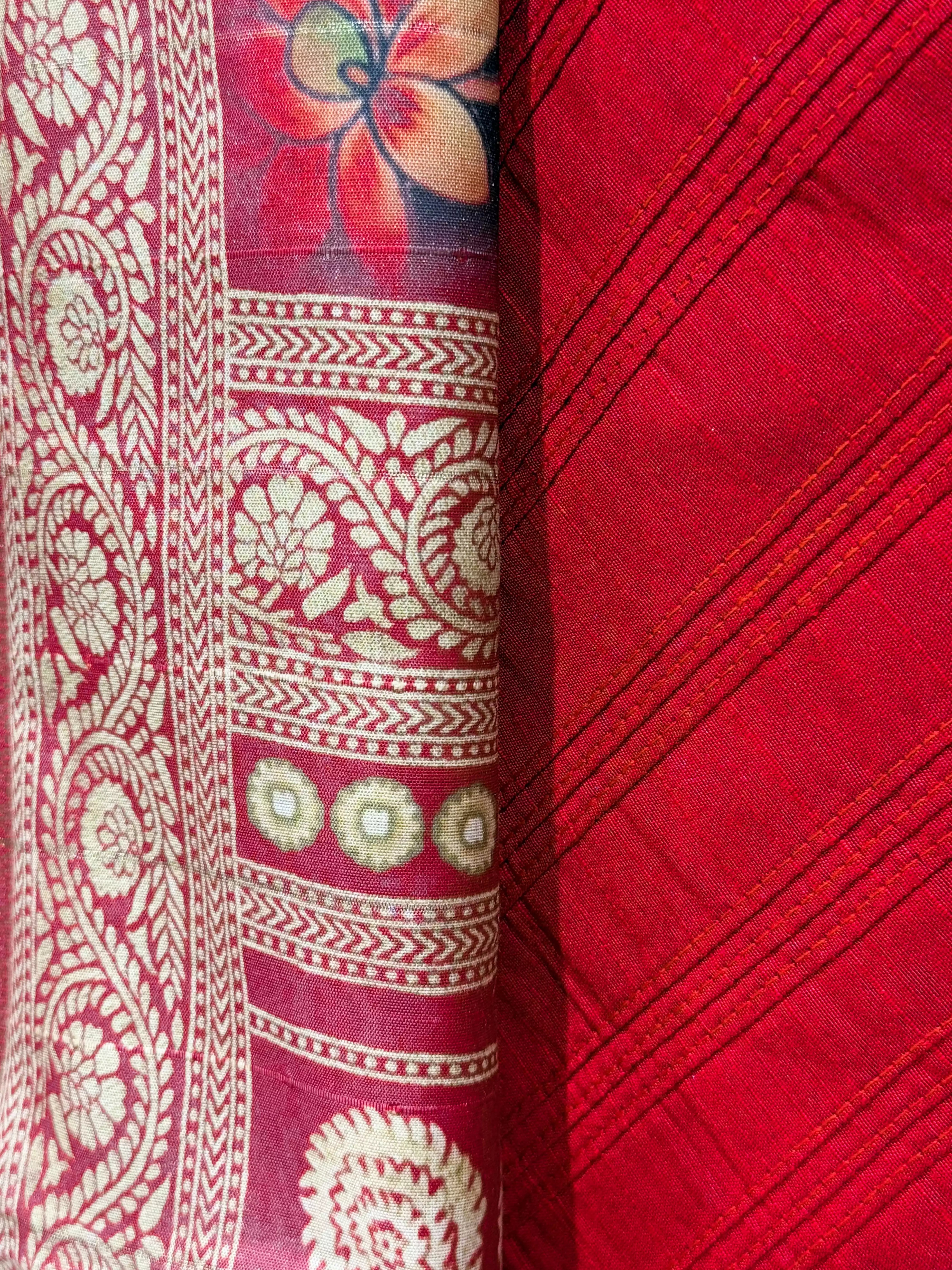 Elegant Printed Chanderi Silk Ensemble
