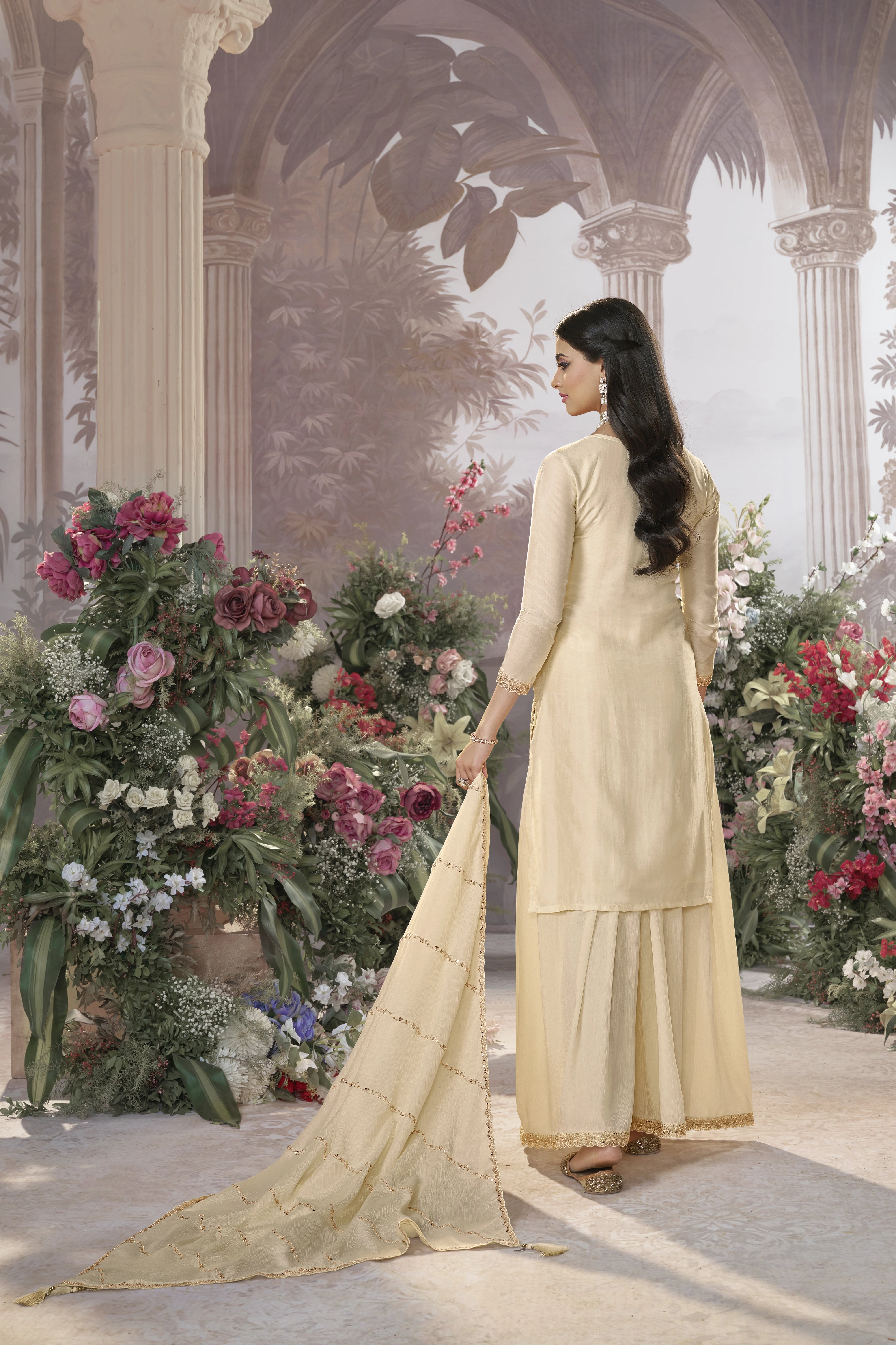 Elegant Cream Palazzo Set