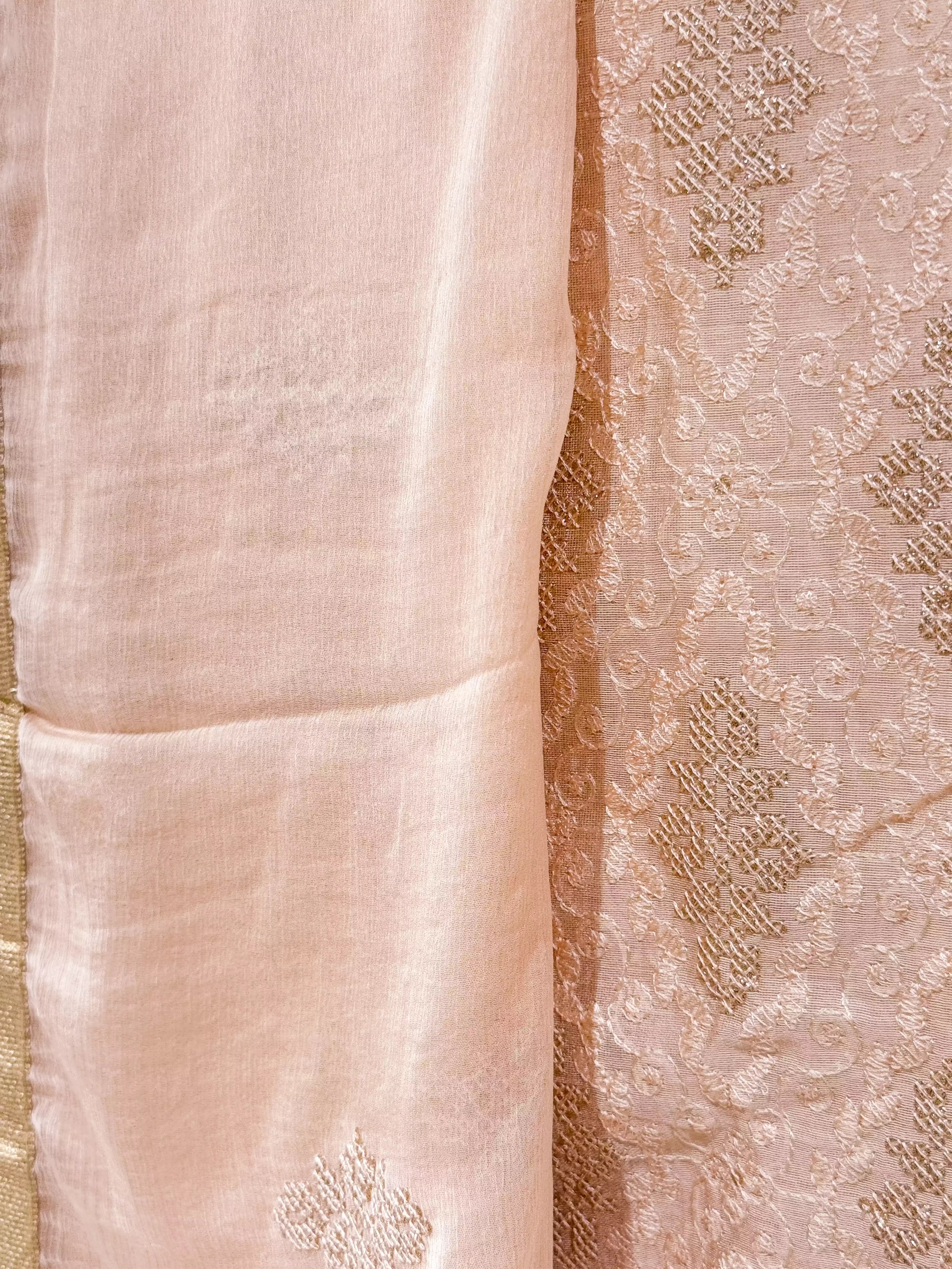 Classic Cotton Piece with Fine Thread Embroidery