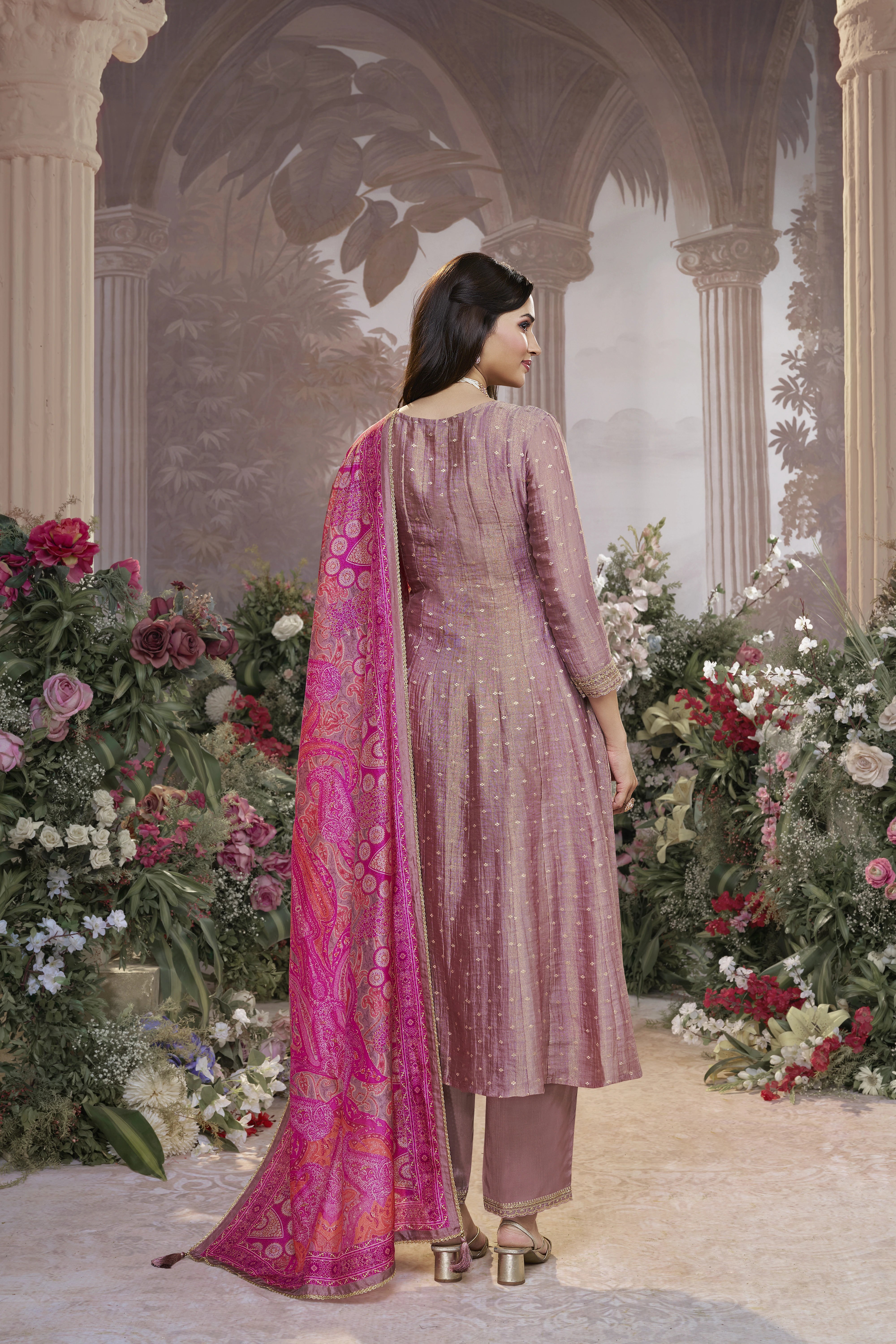 Elegant Onion Pink Pant Set