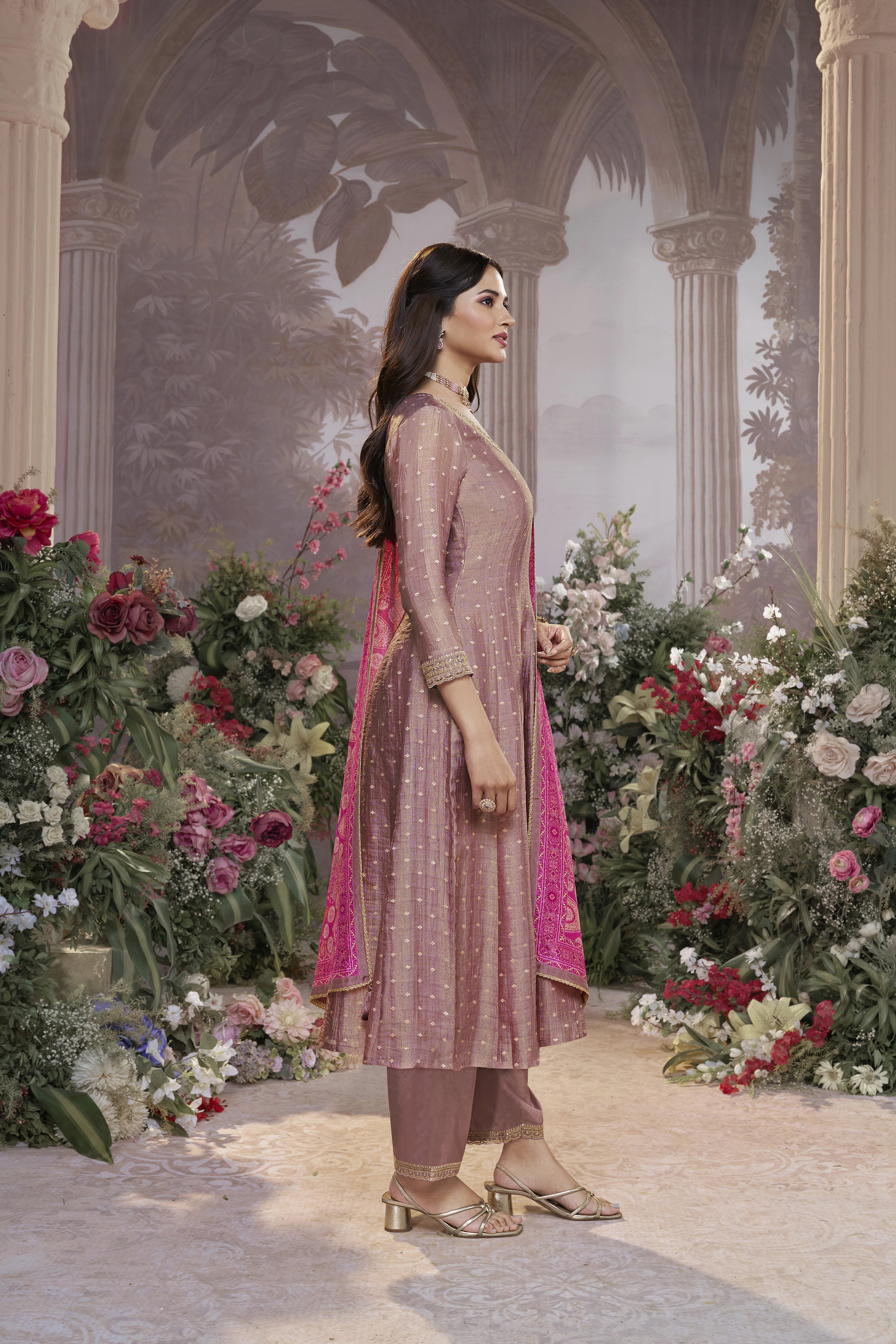 Elegant Onion Pink Pant Set