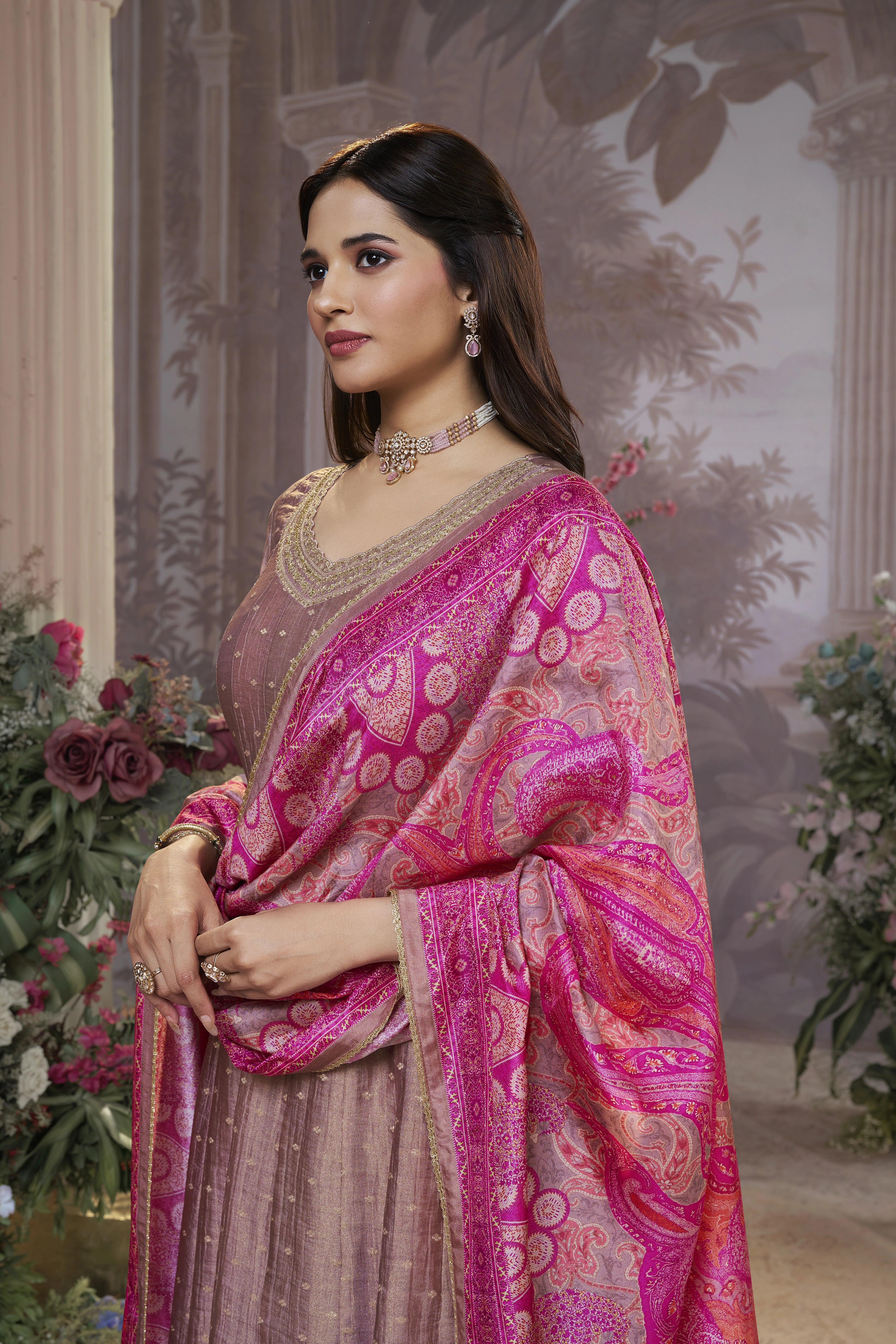Elegant Onion Pink Pant Set