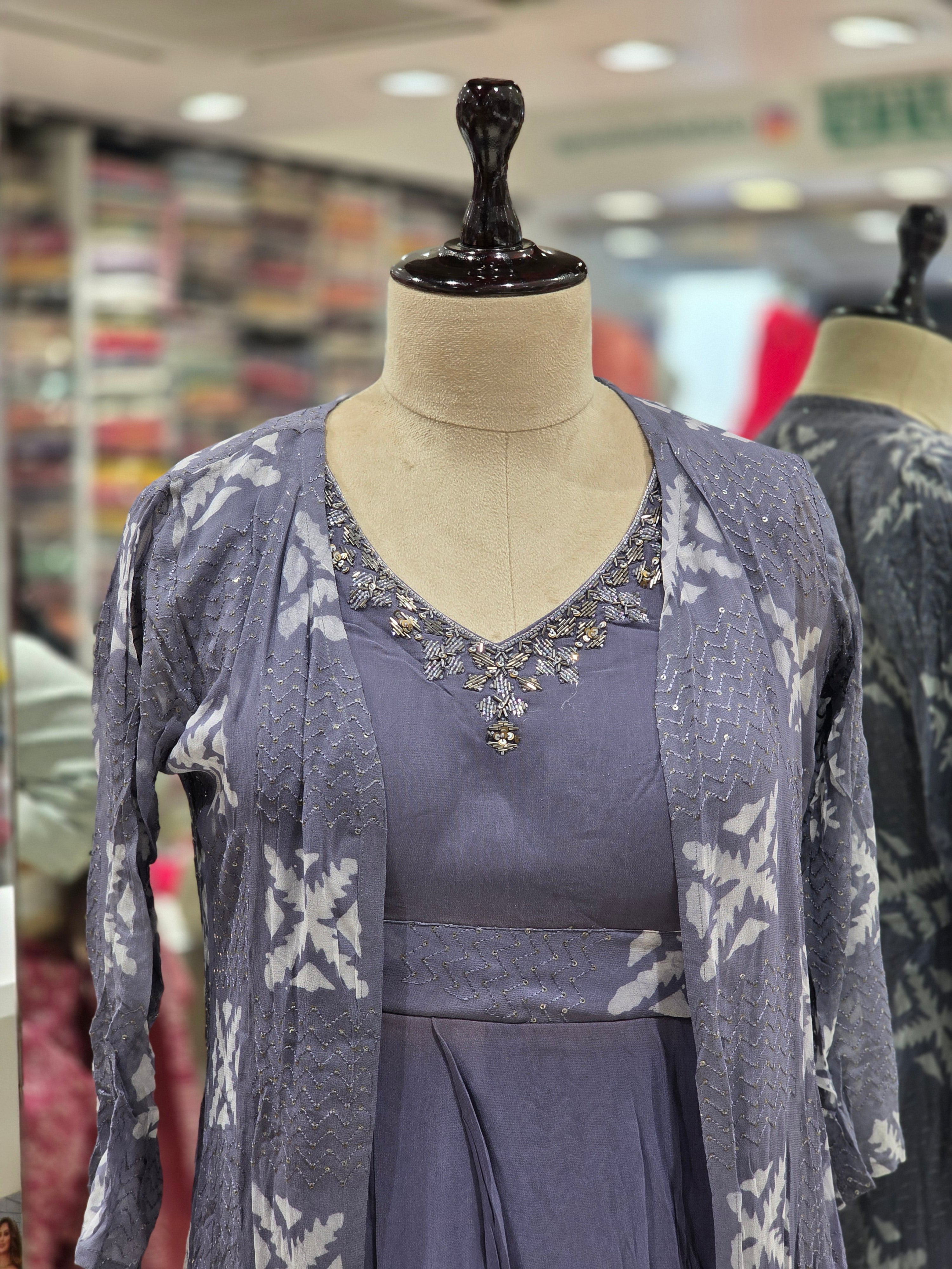 Blue Straight Fit Printed Kurti