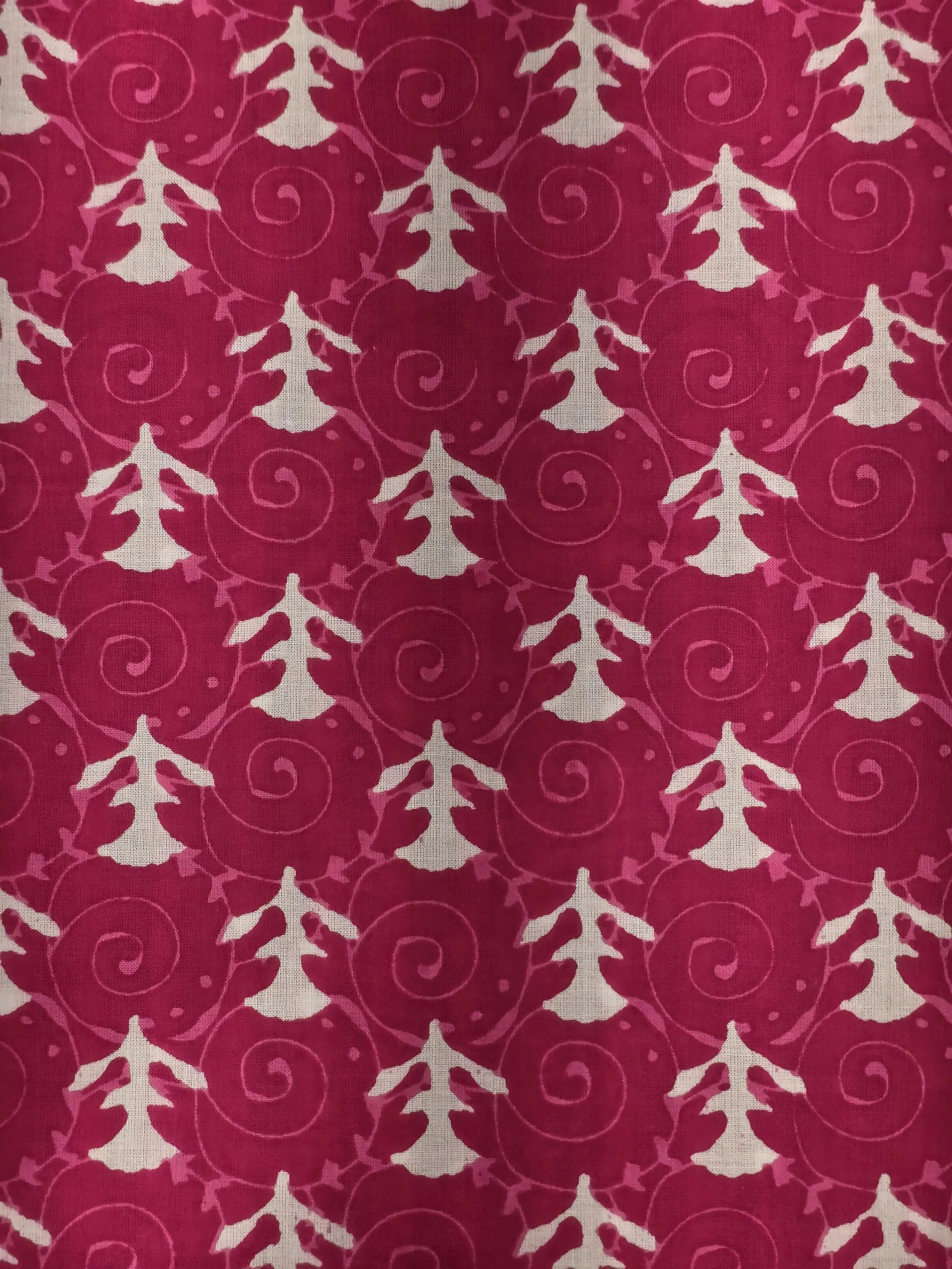 Rani Printed Cotton Dress Material with Work Dupatta