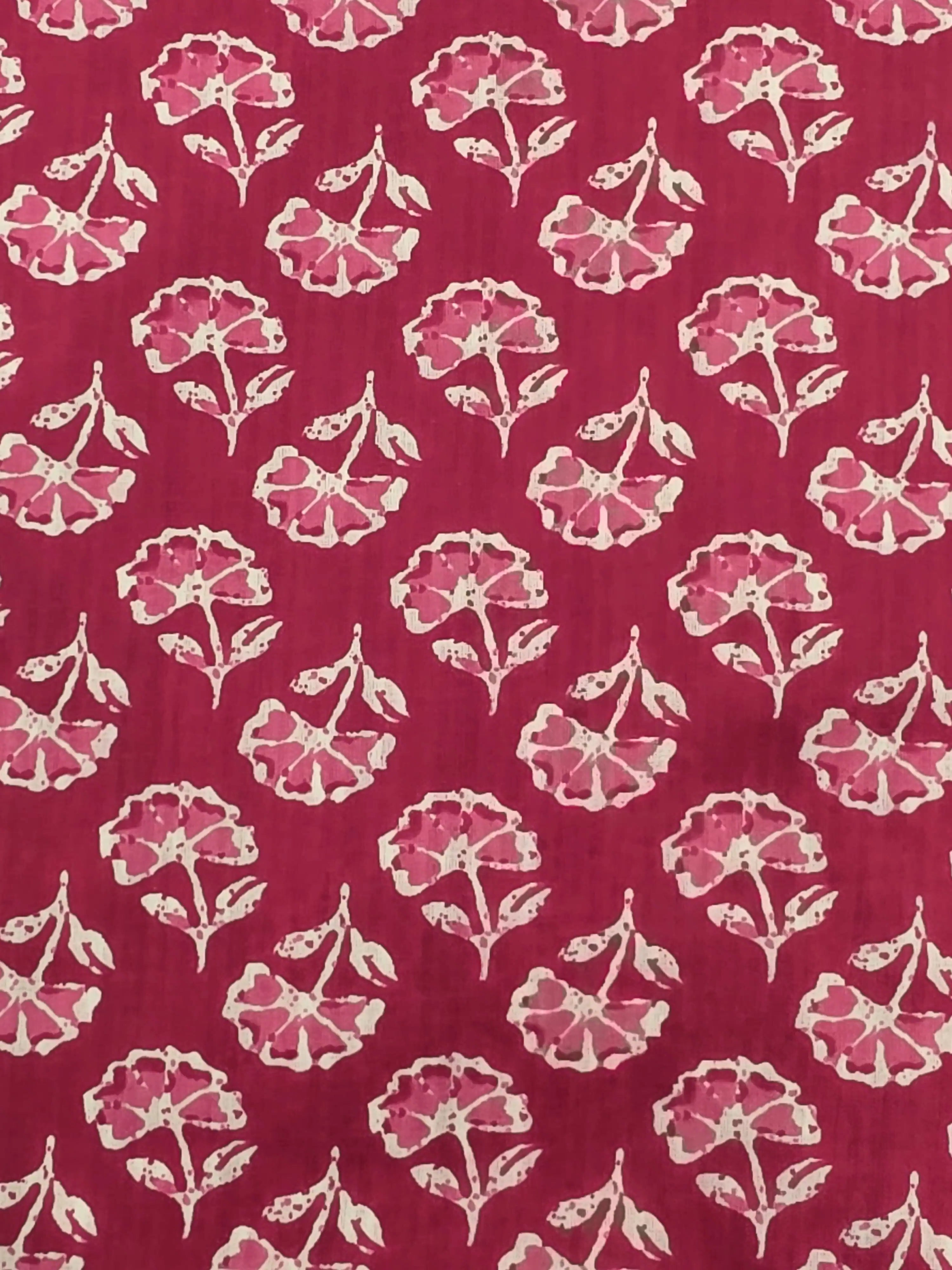 Rani Printed Cotton Dress Material with Work Dupatta