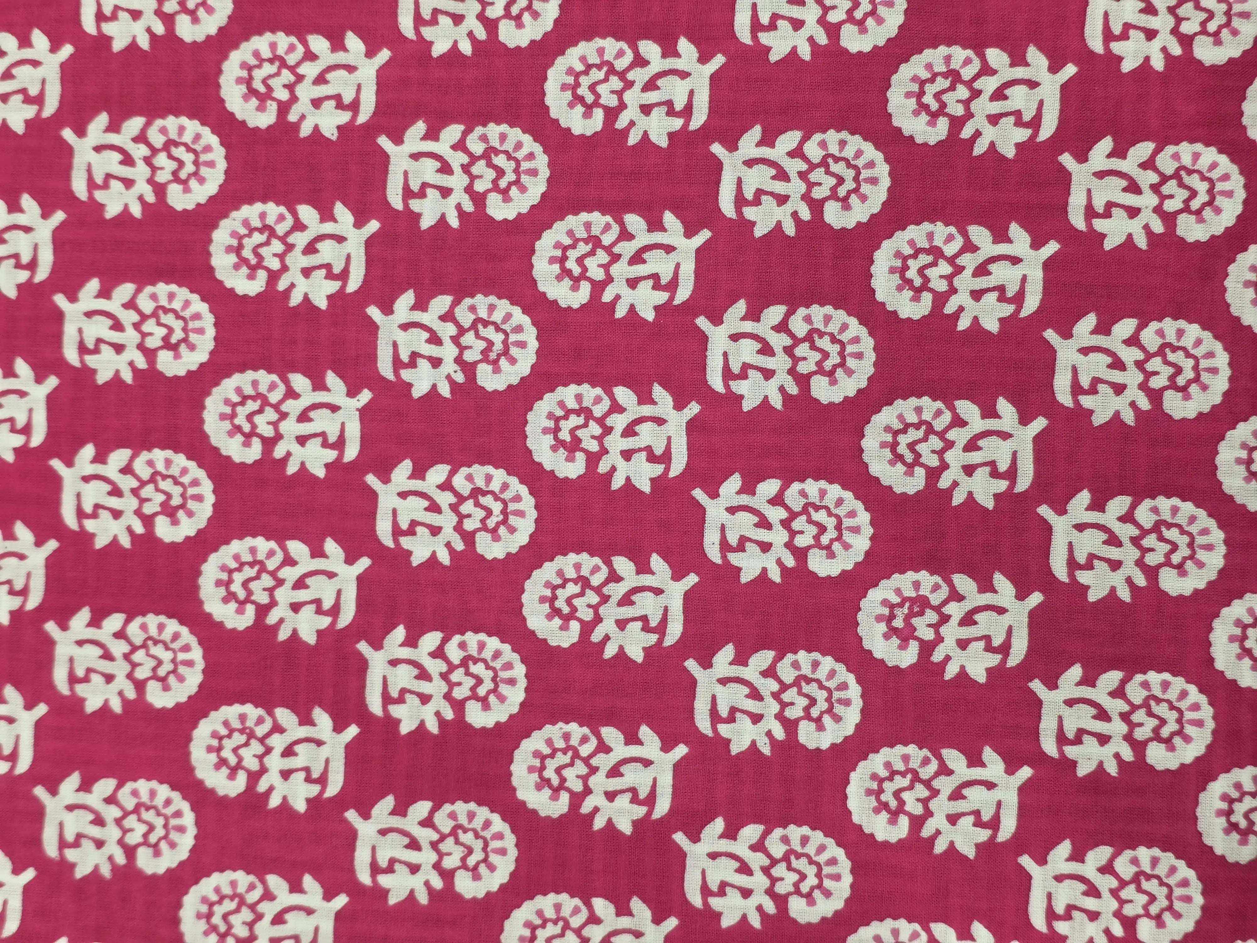 Rani Printed Cotton Dress Material with Work Dupatta