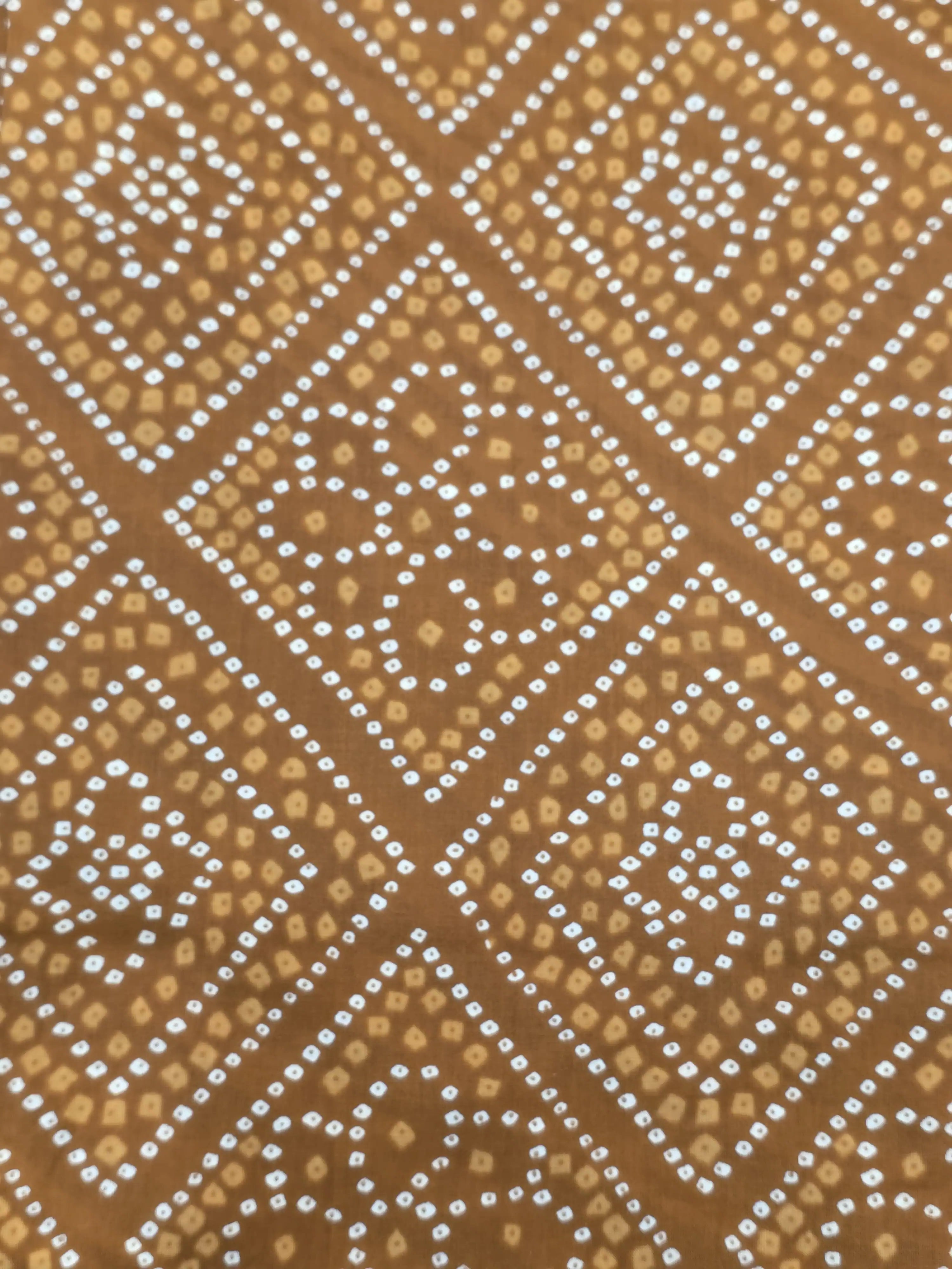Rust Printed Cotton Dress Material with Work Dupatta