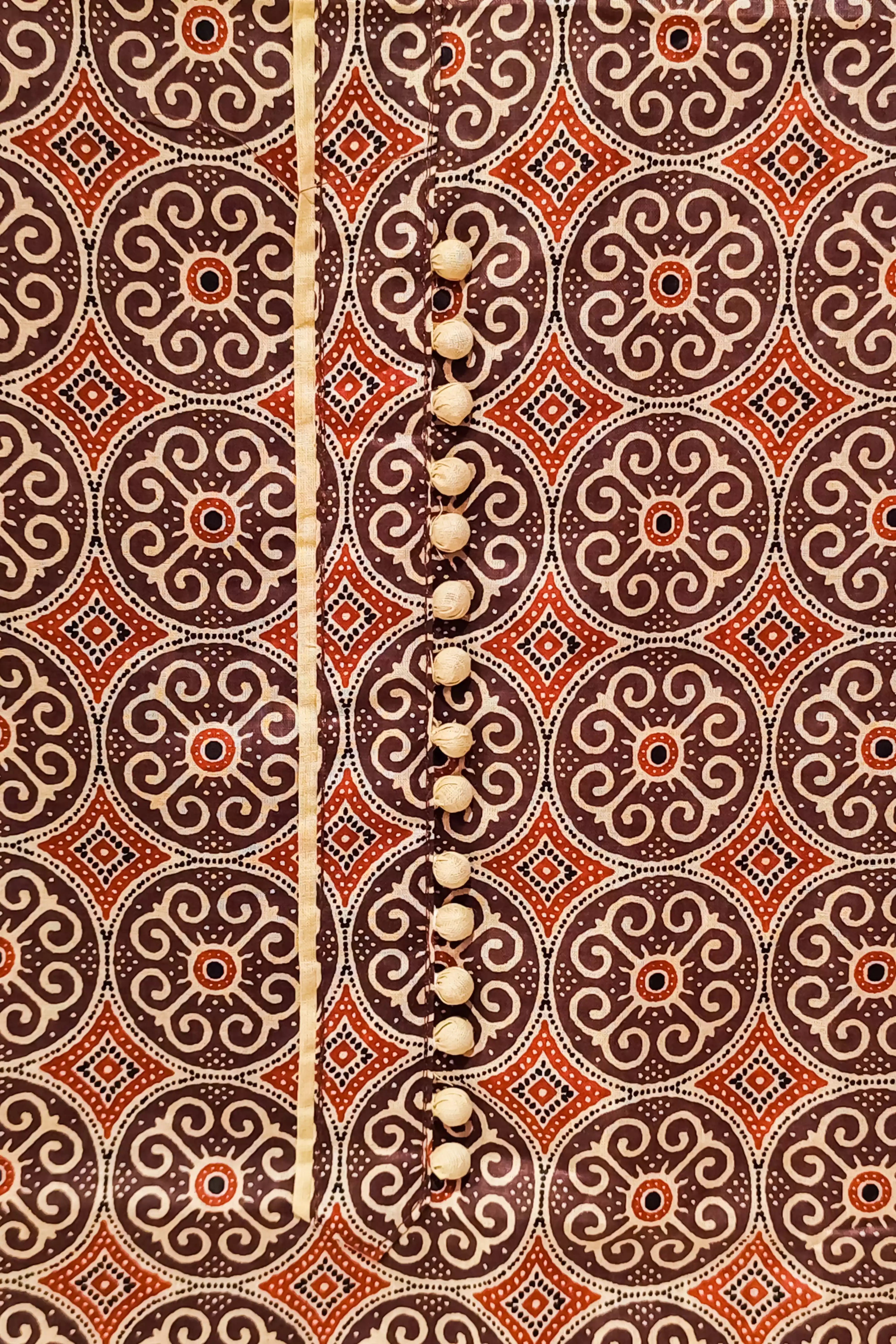 Brown Printed Cotton dress
