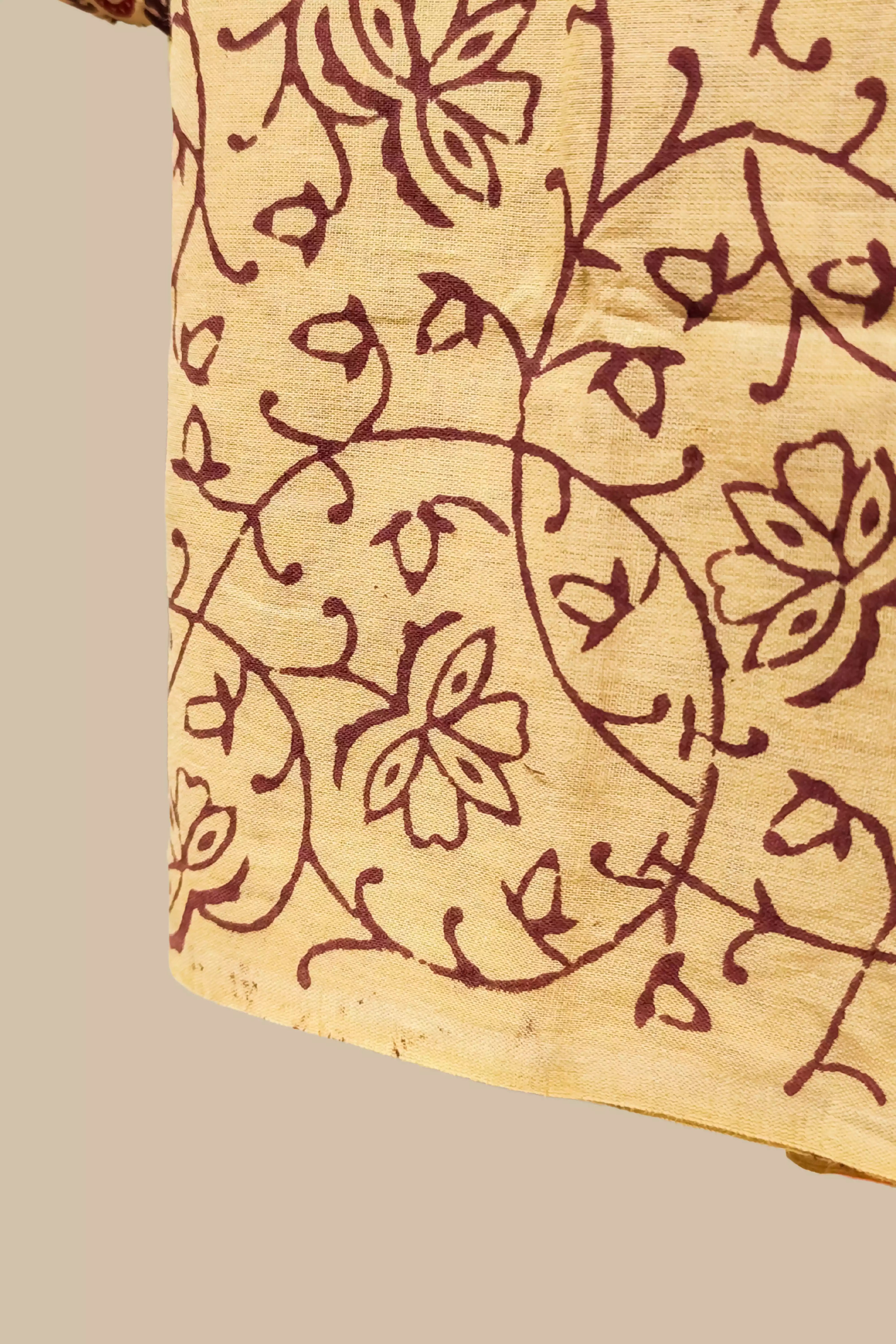 Brown Printed Cotton dress