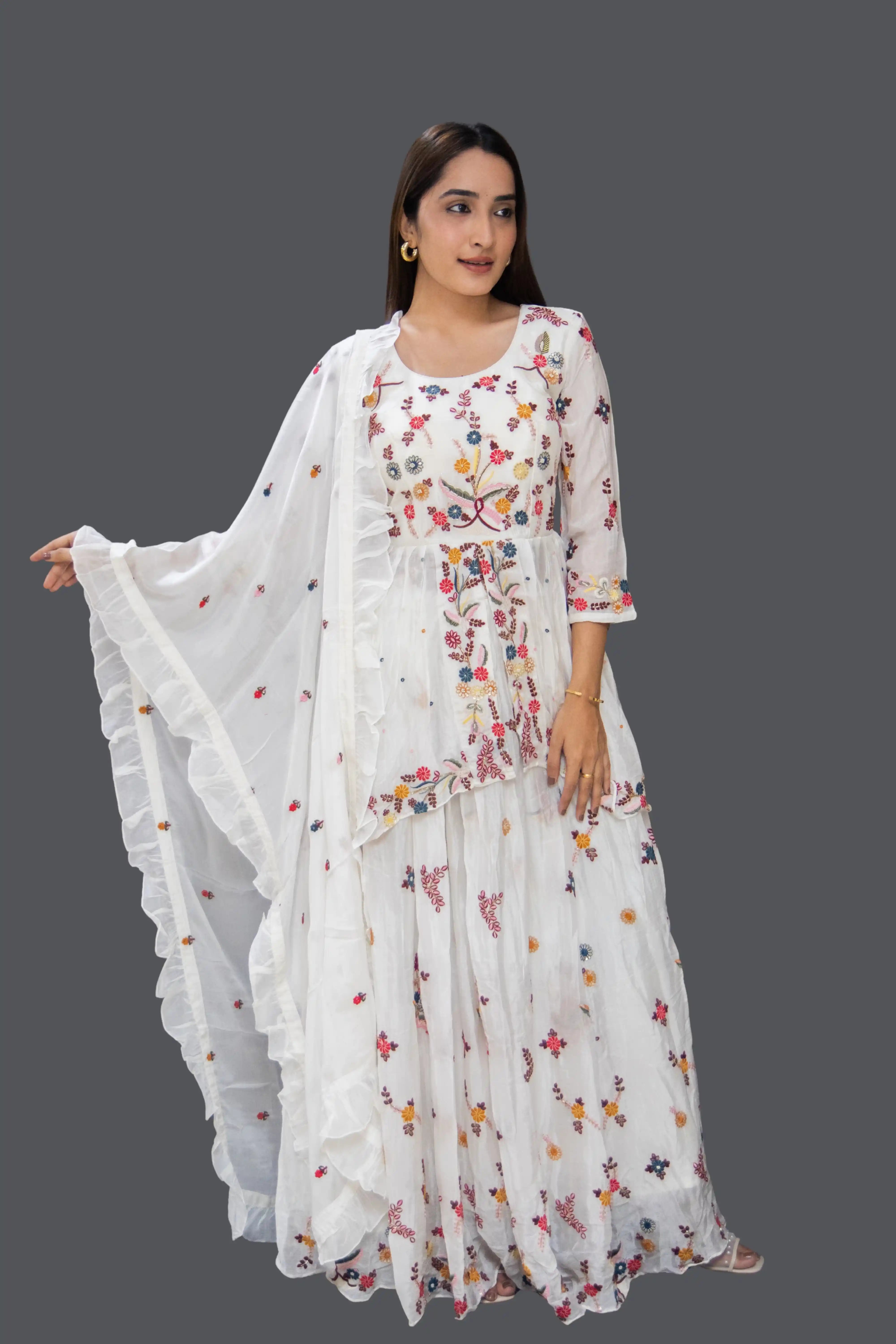 Elegant Cream Palazzo Set for Women