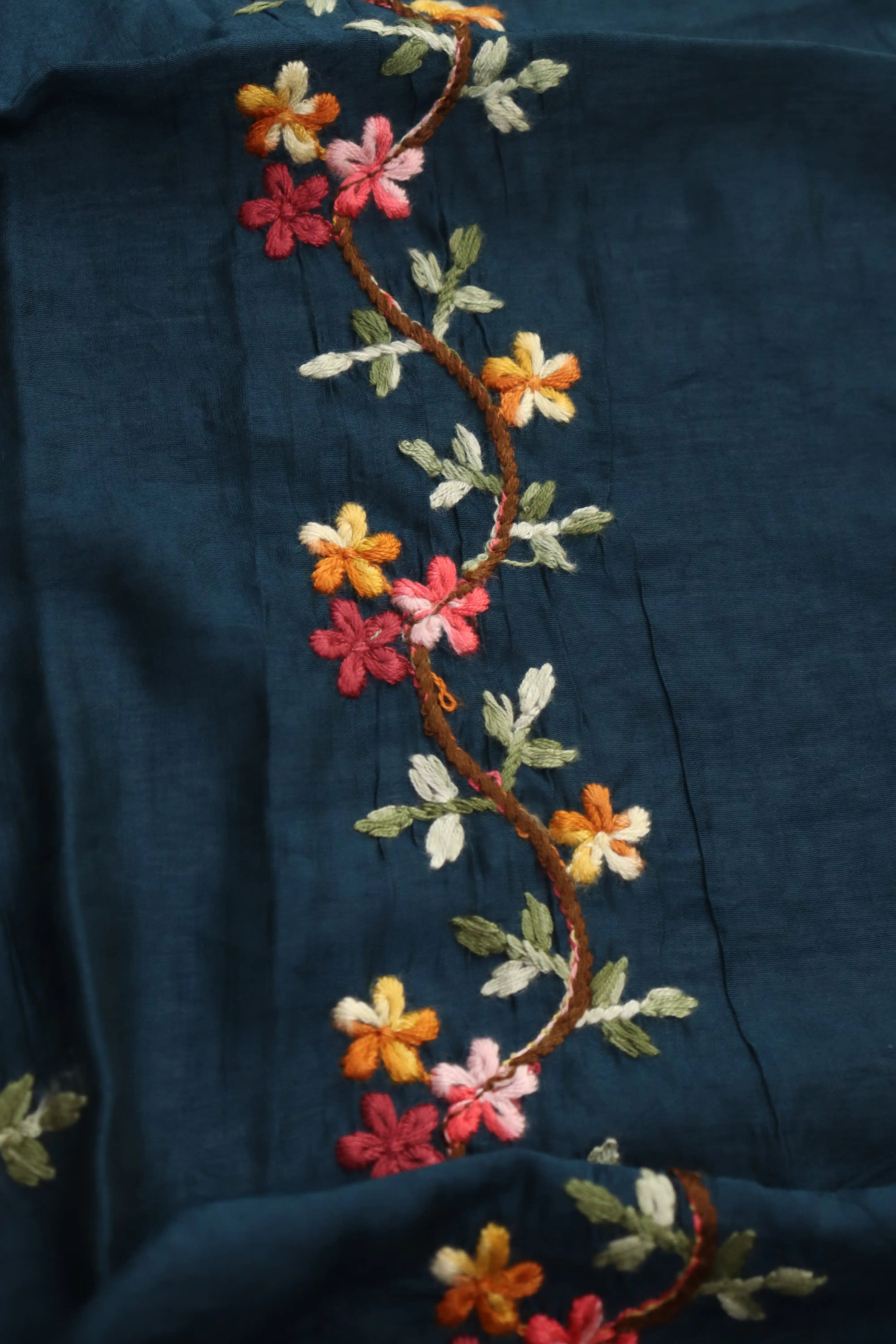 BlueCottonEmbroideredDressmaterial