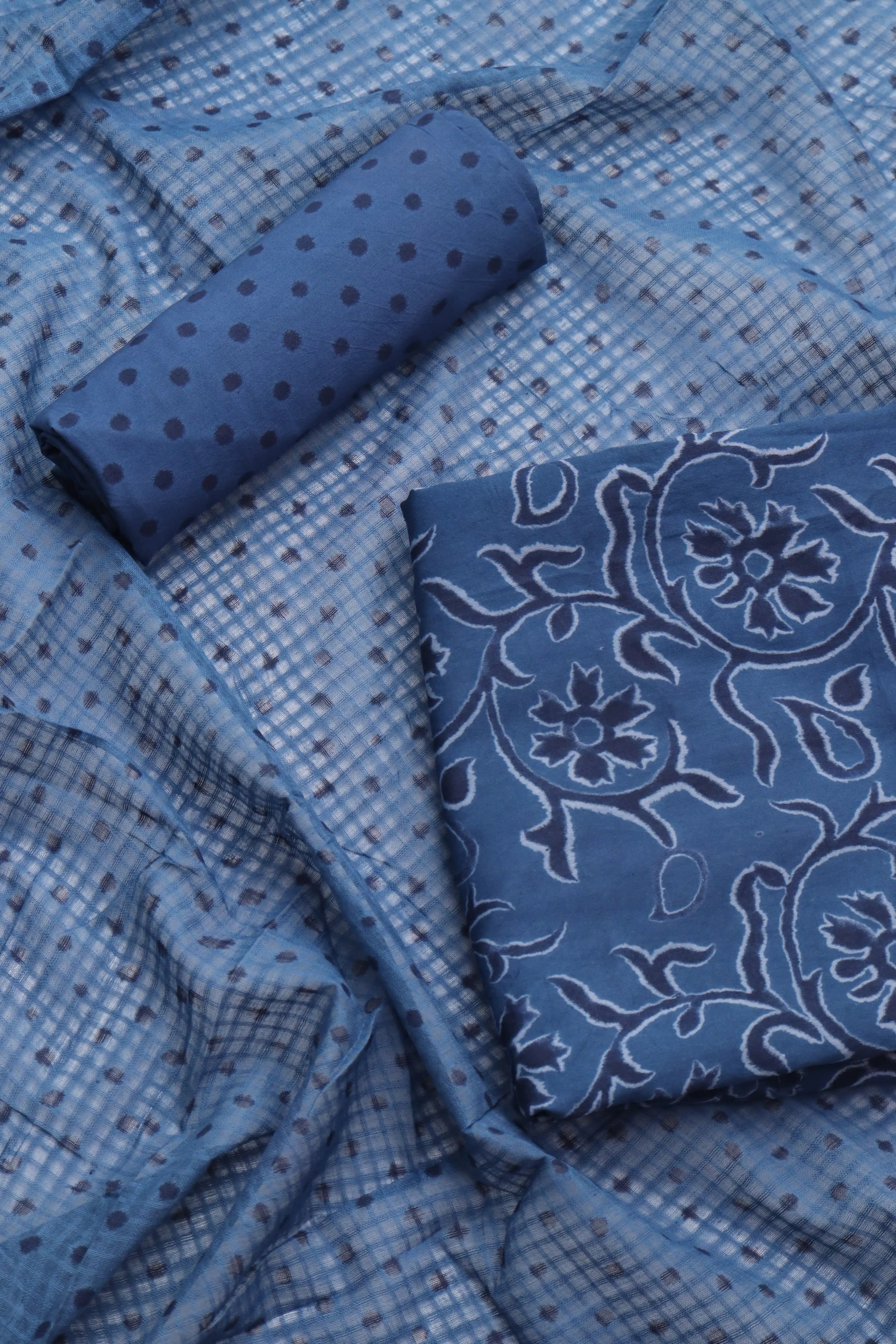Blue_floral_batik_Dress_material