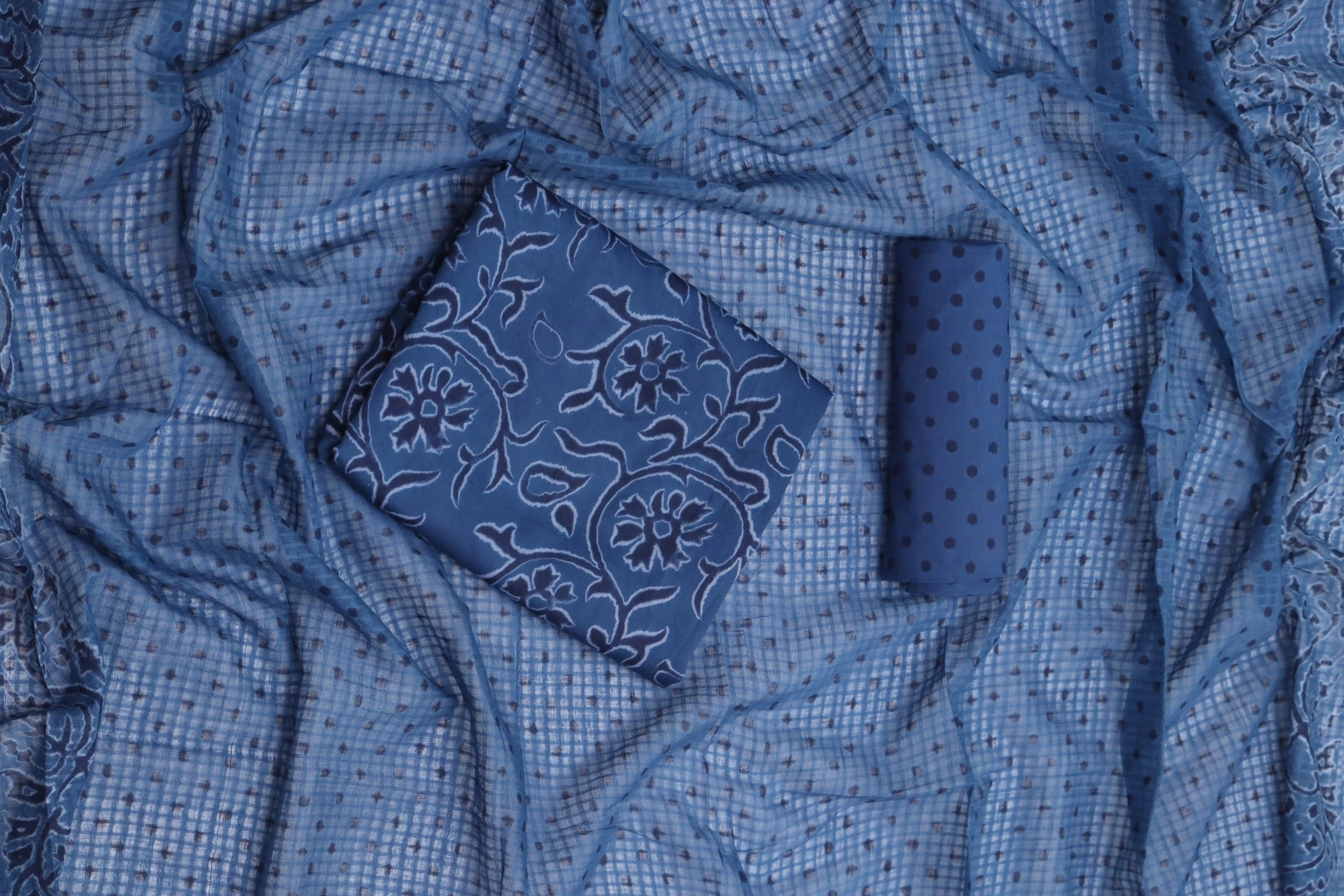 Blue_floral_batik_Dress_material