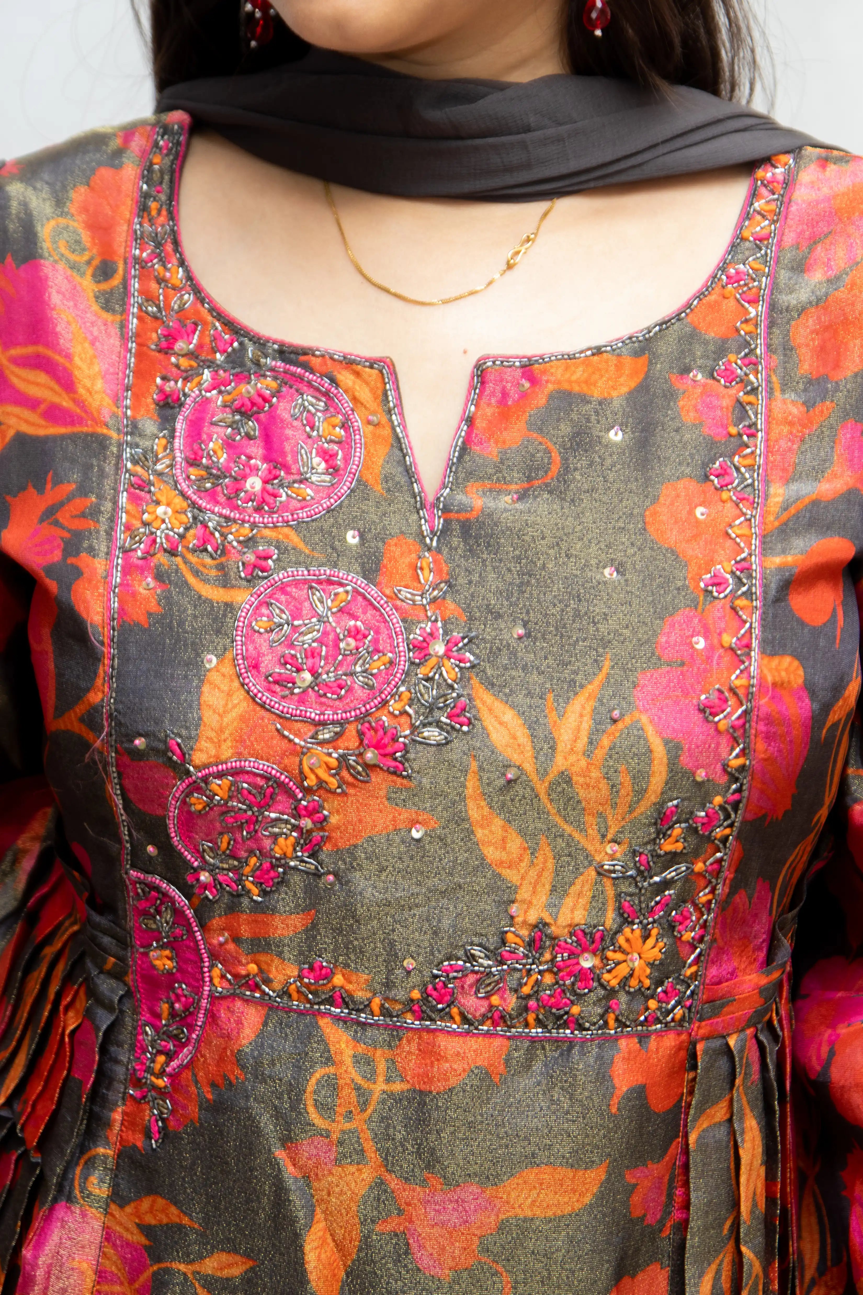 CharcoalGray Rutus_Floral_PlazzoSet