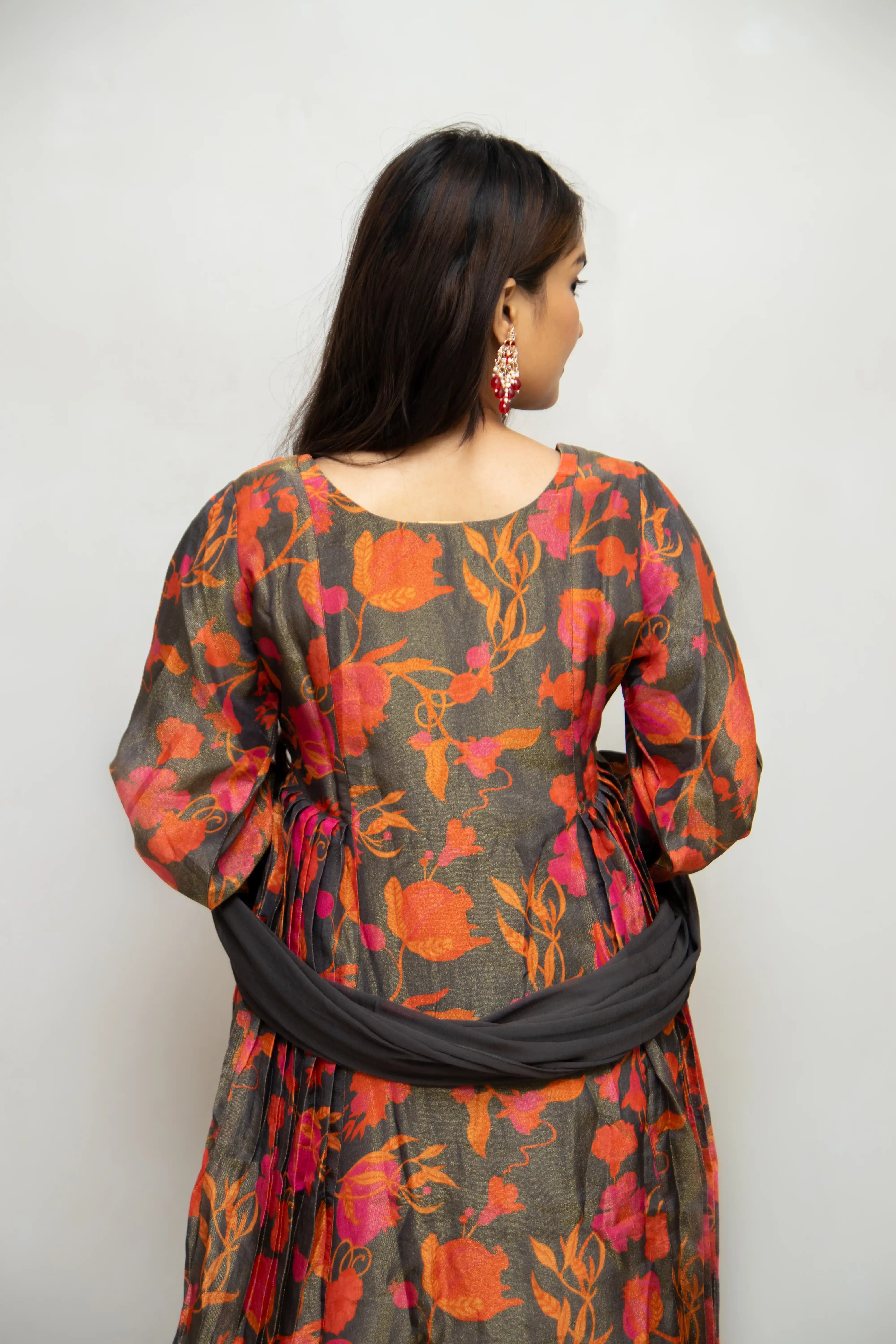 CharcoalGray Rutus_Floral_PlazzoSet
