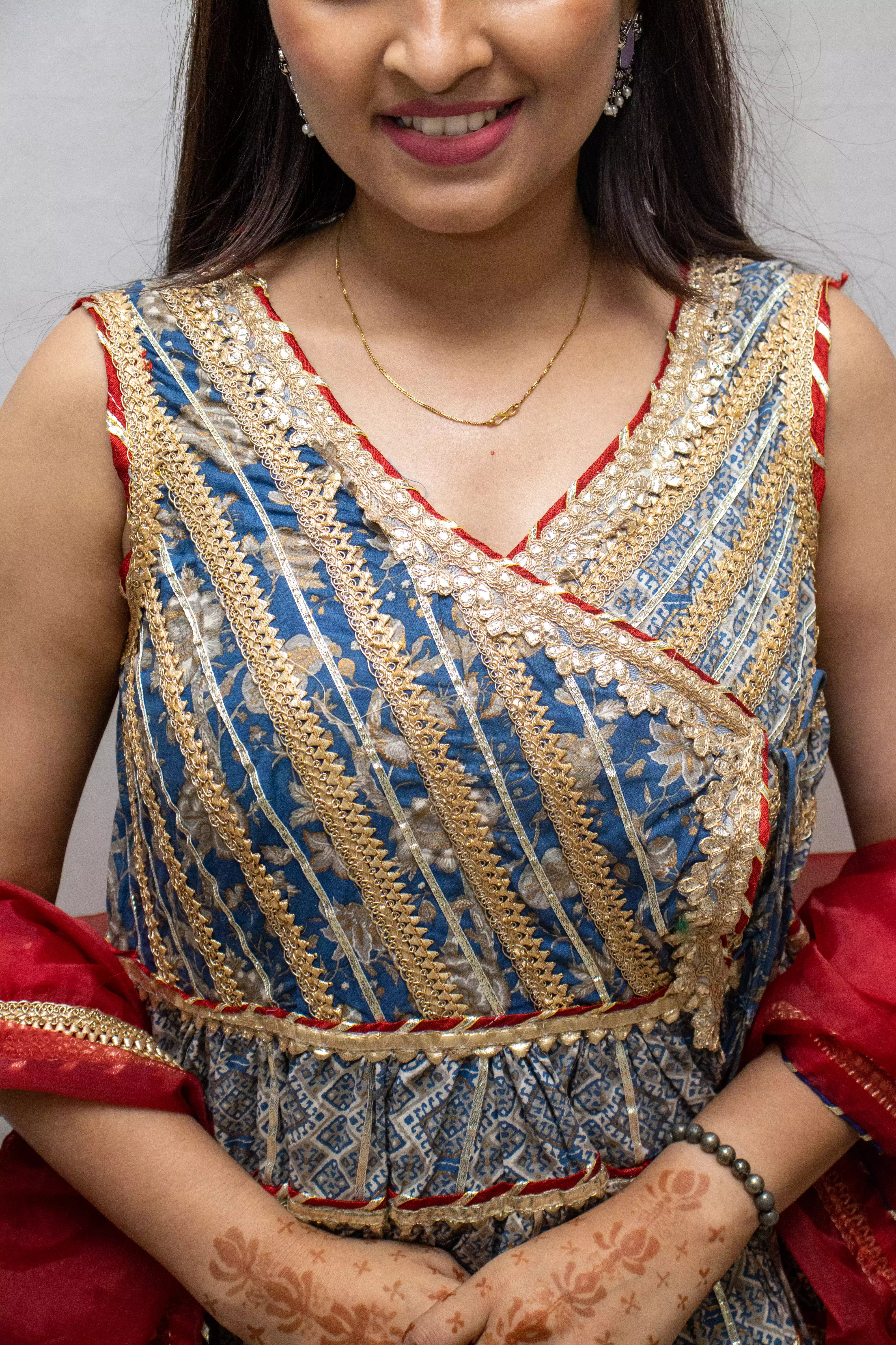 Peach Gharara Set with Traditional Gotapatti Work