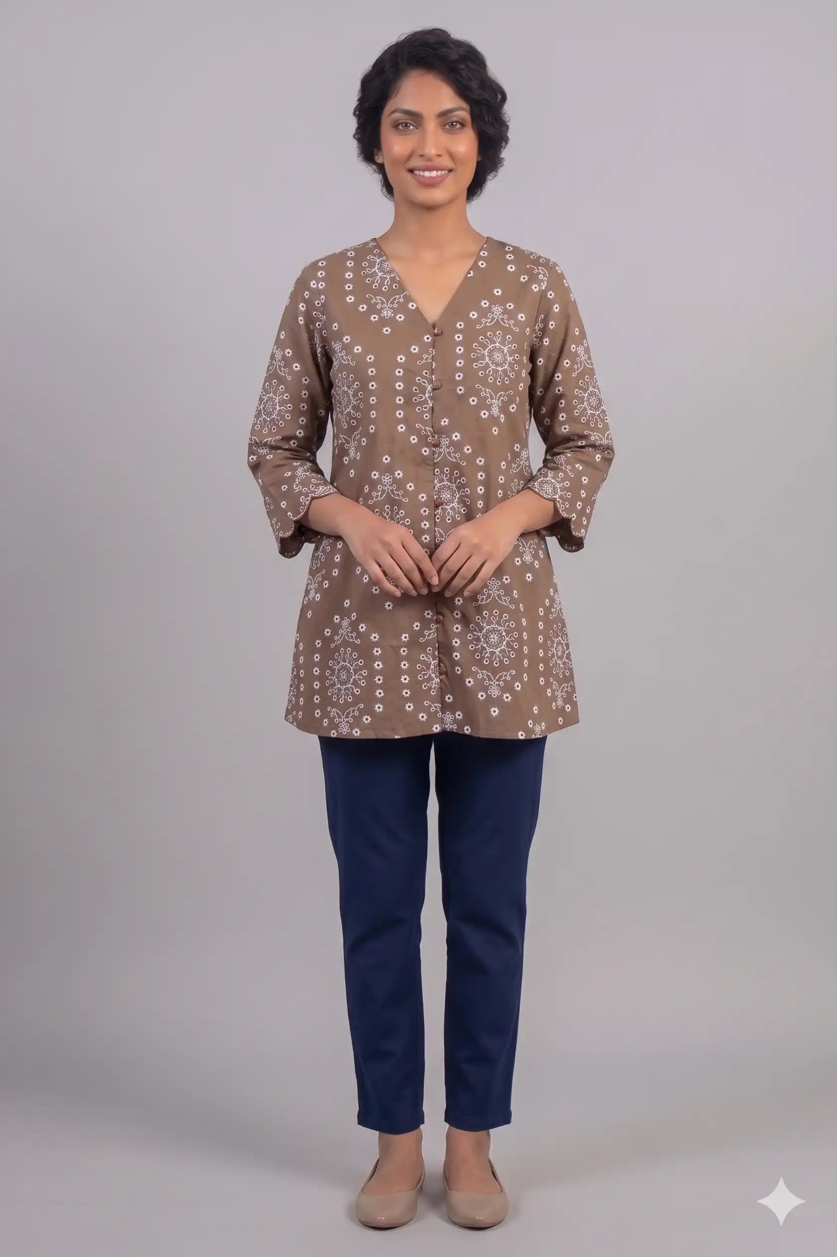 Women's Casual Comfort Floral Tunic Top