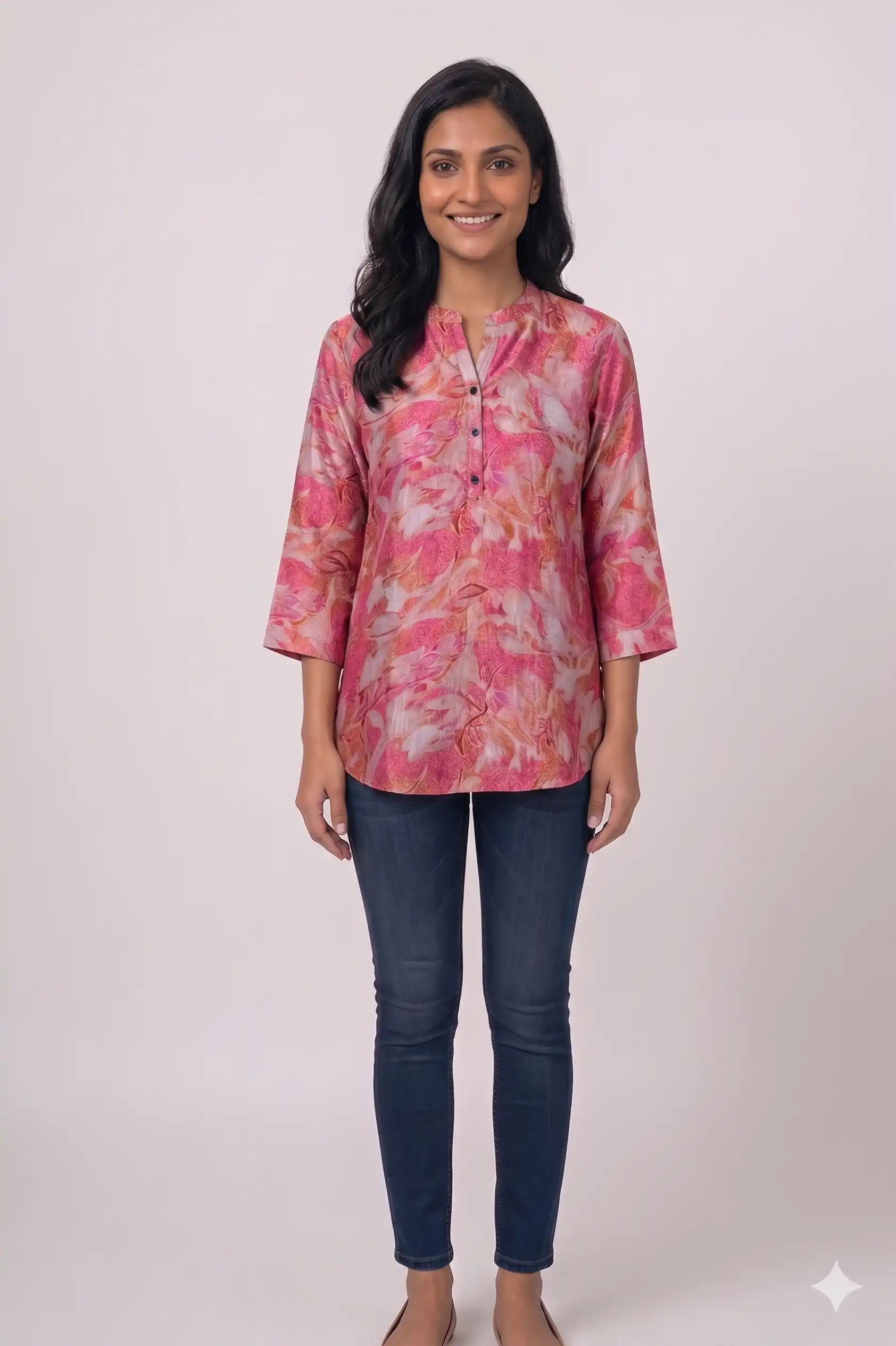Women's Casual Comfort Floral Tunic Rani Top