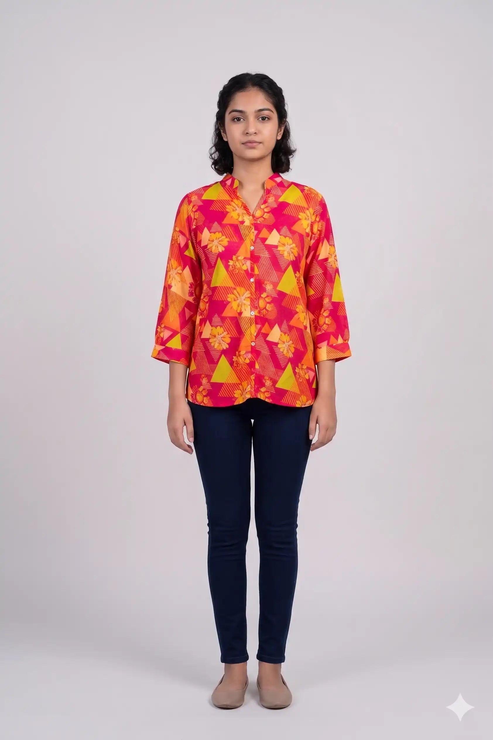 Women's Casual Comfort Floral Tunic Top