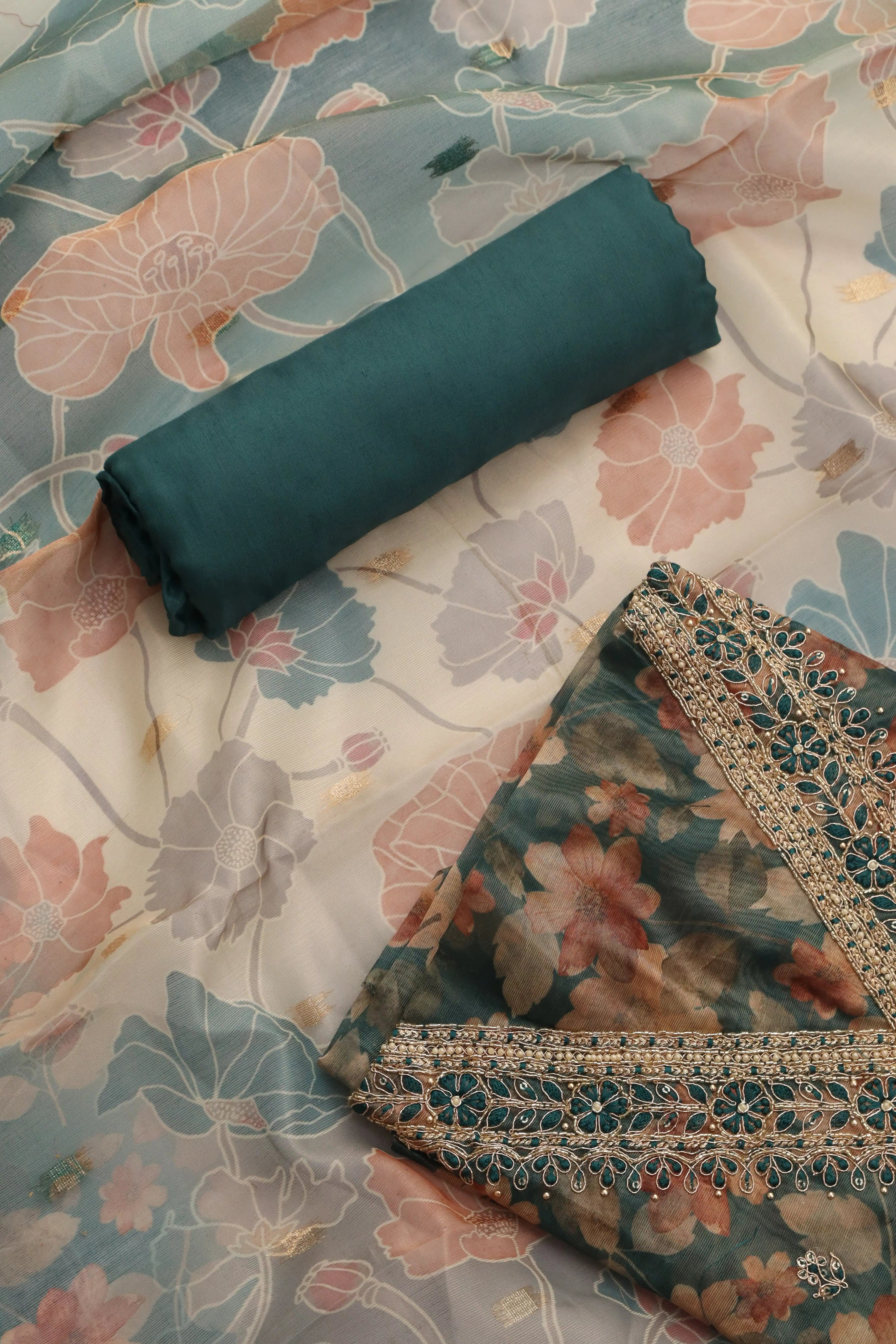 GreenfloralDressmaterial