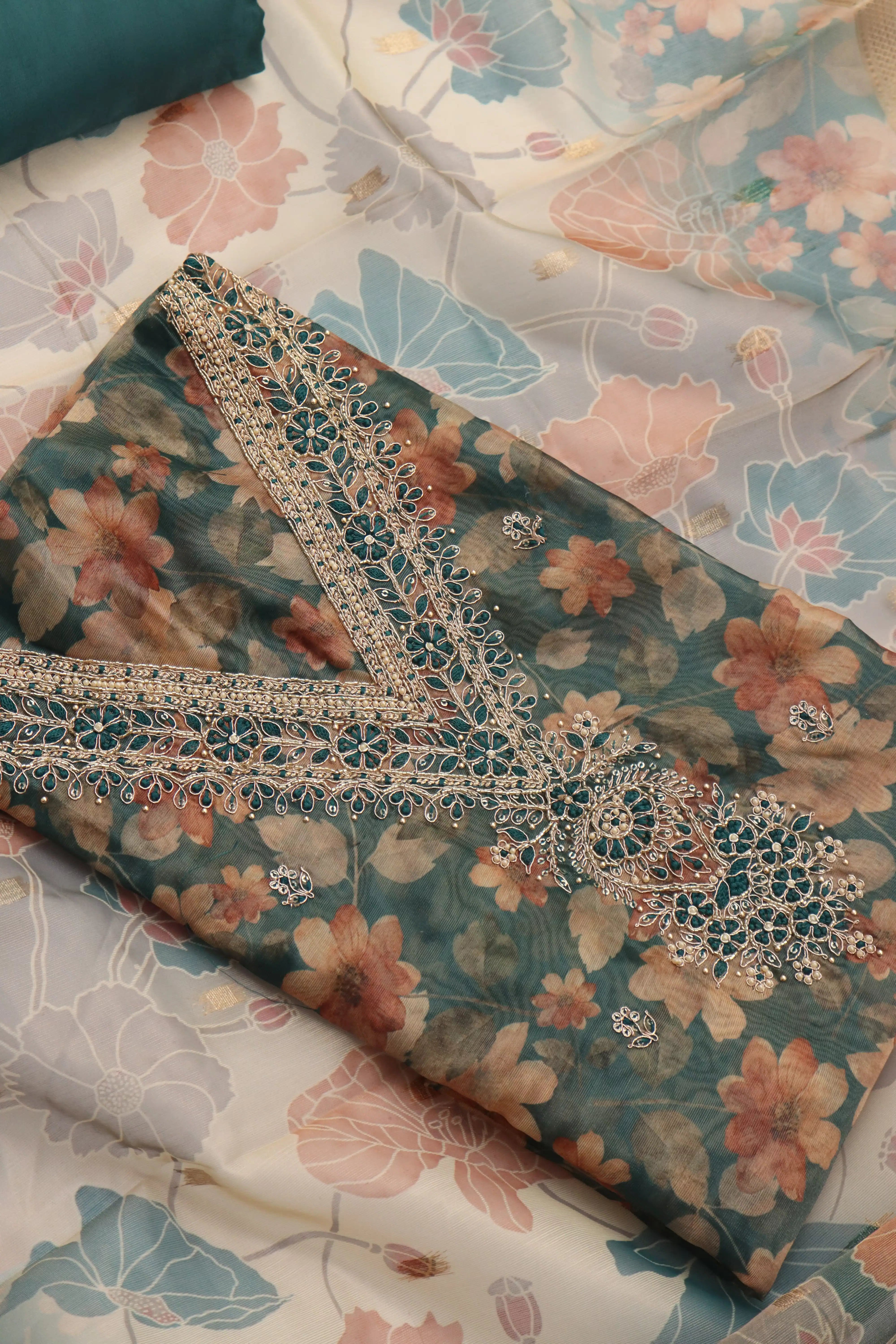 GreenfloralDressmaterial