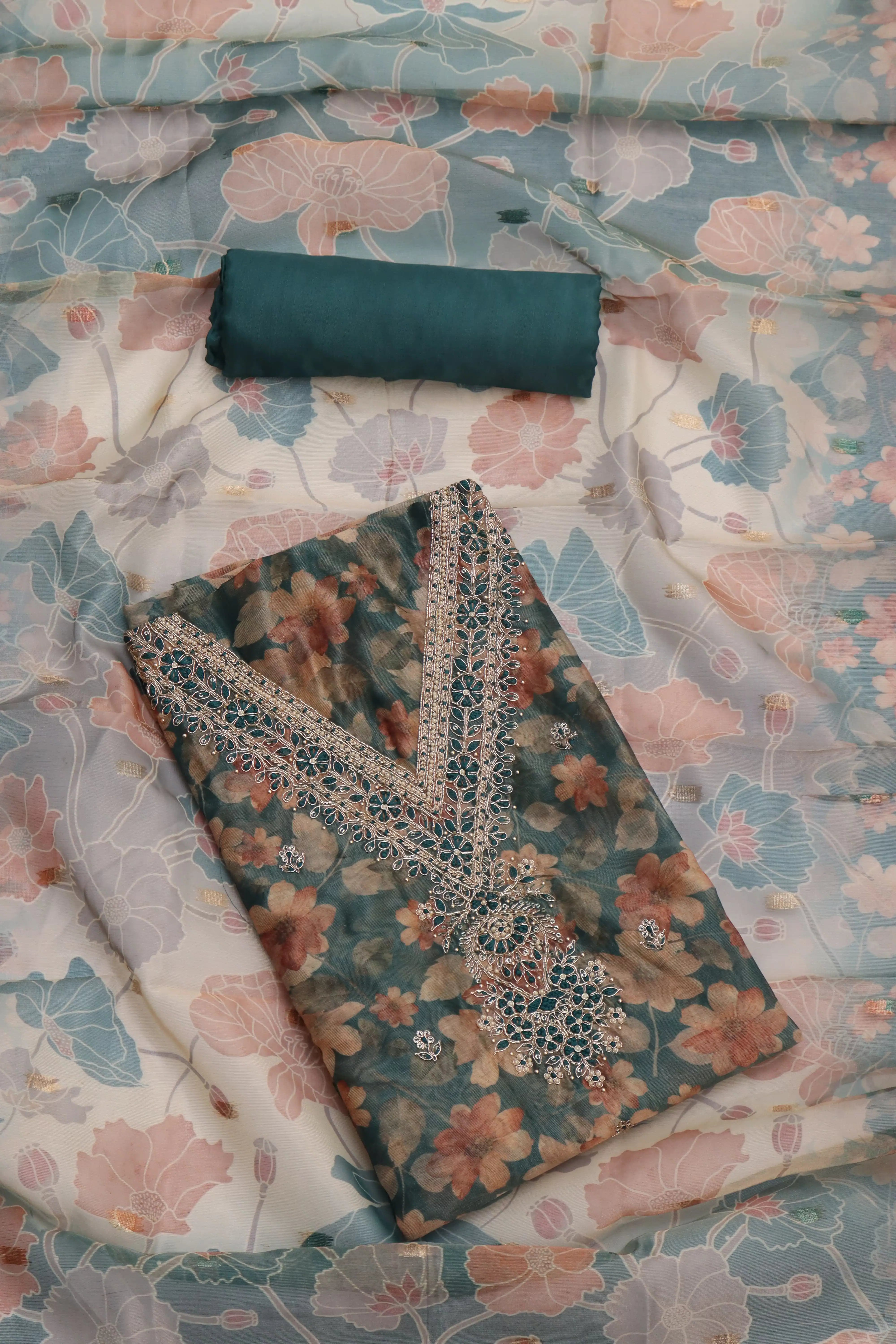 GreenfloralDressmaterial