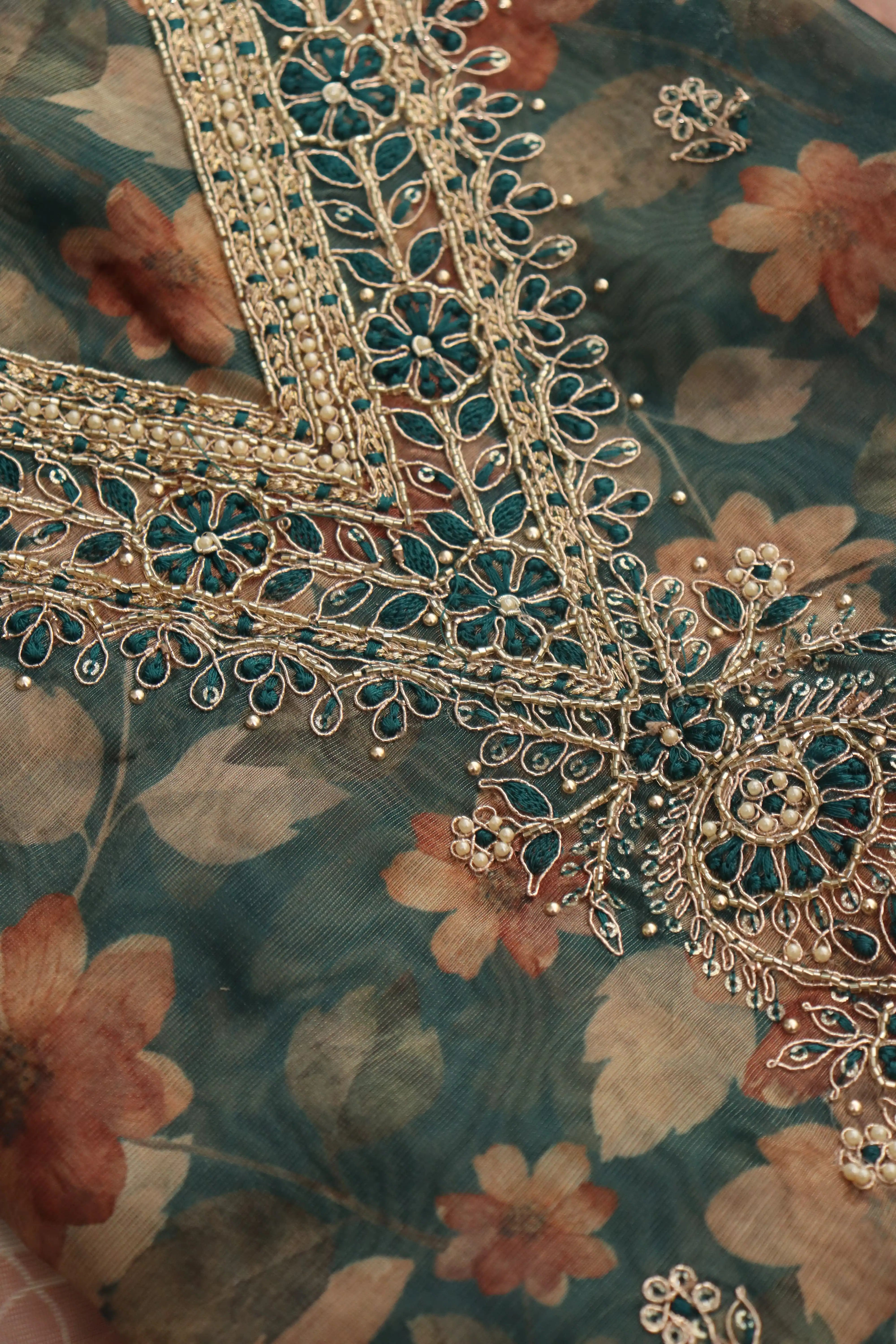 GreenfloralDressmaterial