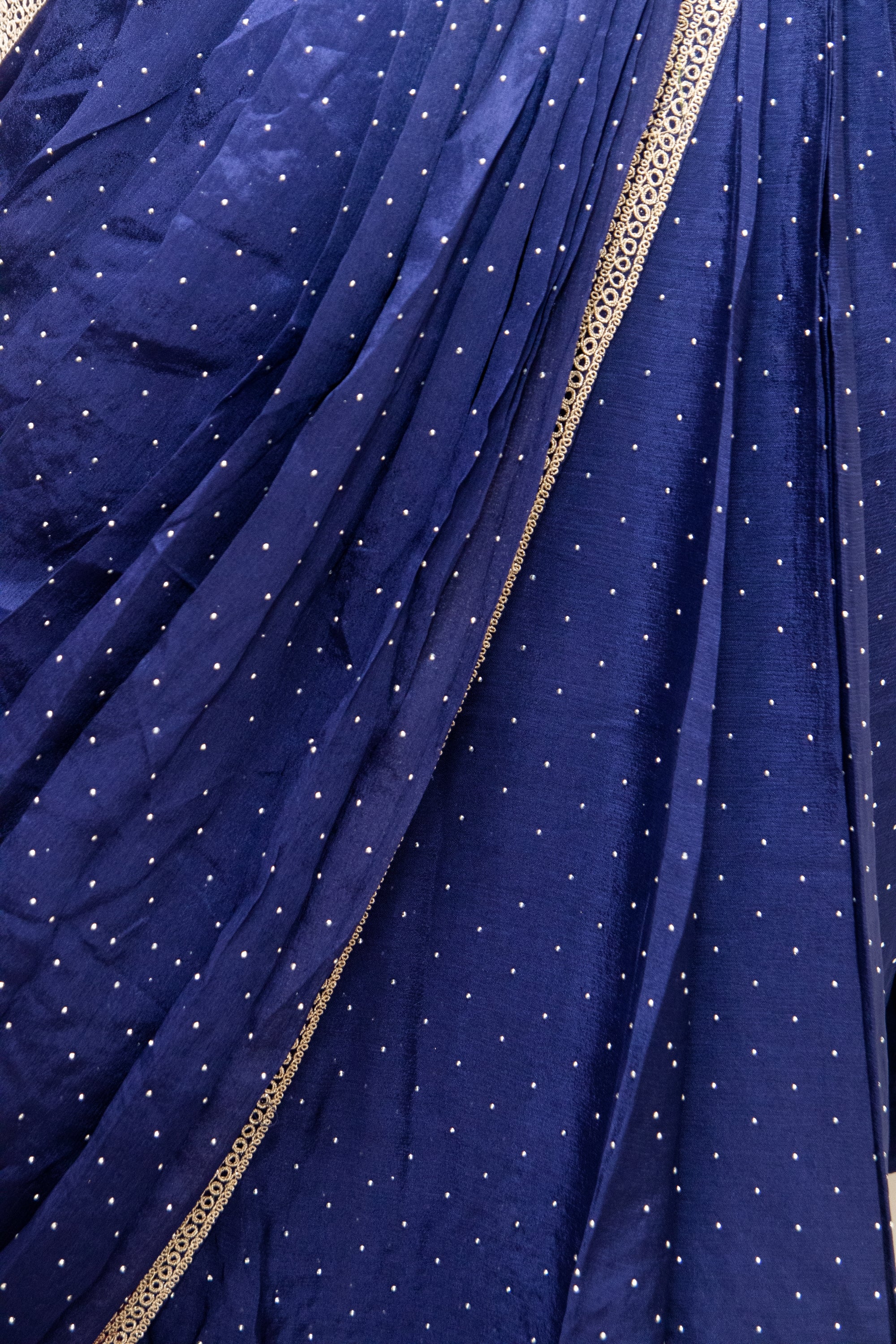 Blue Chion Silk Saree with Hand Work