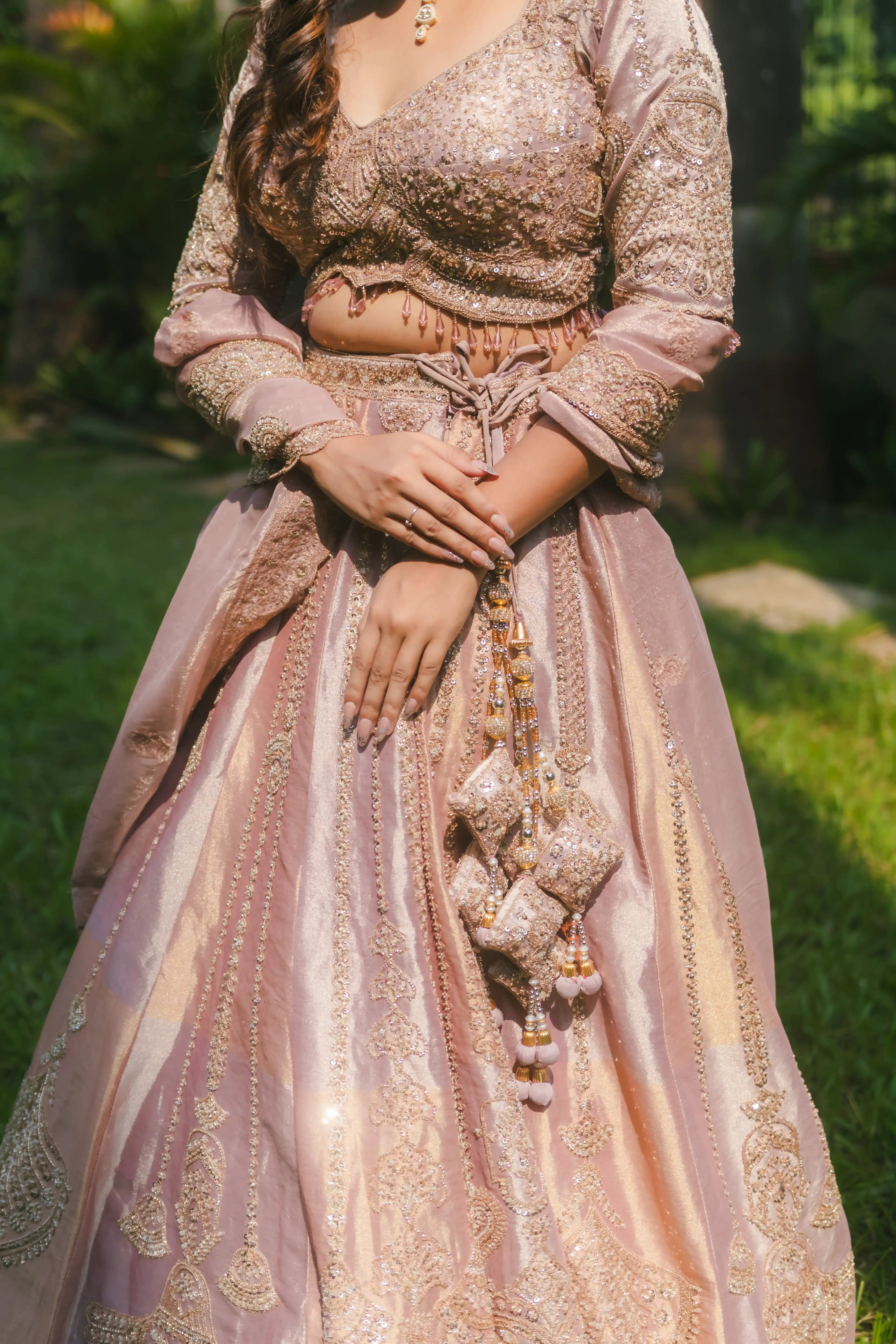 Pink Bridal Lehenga with Exquisite Embroidery