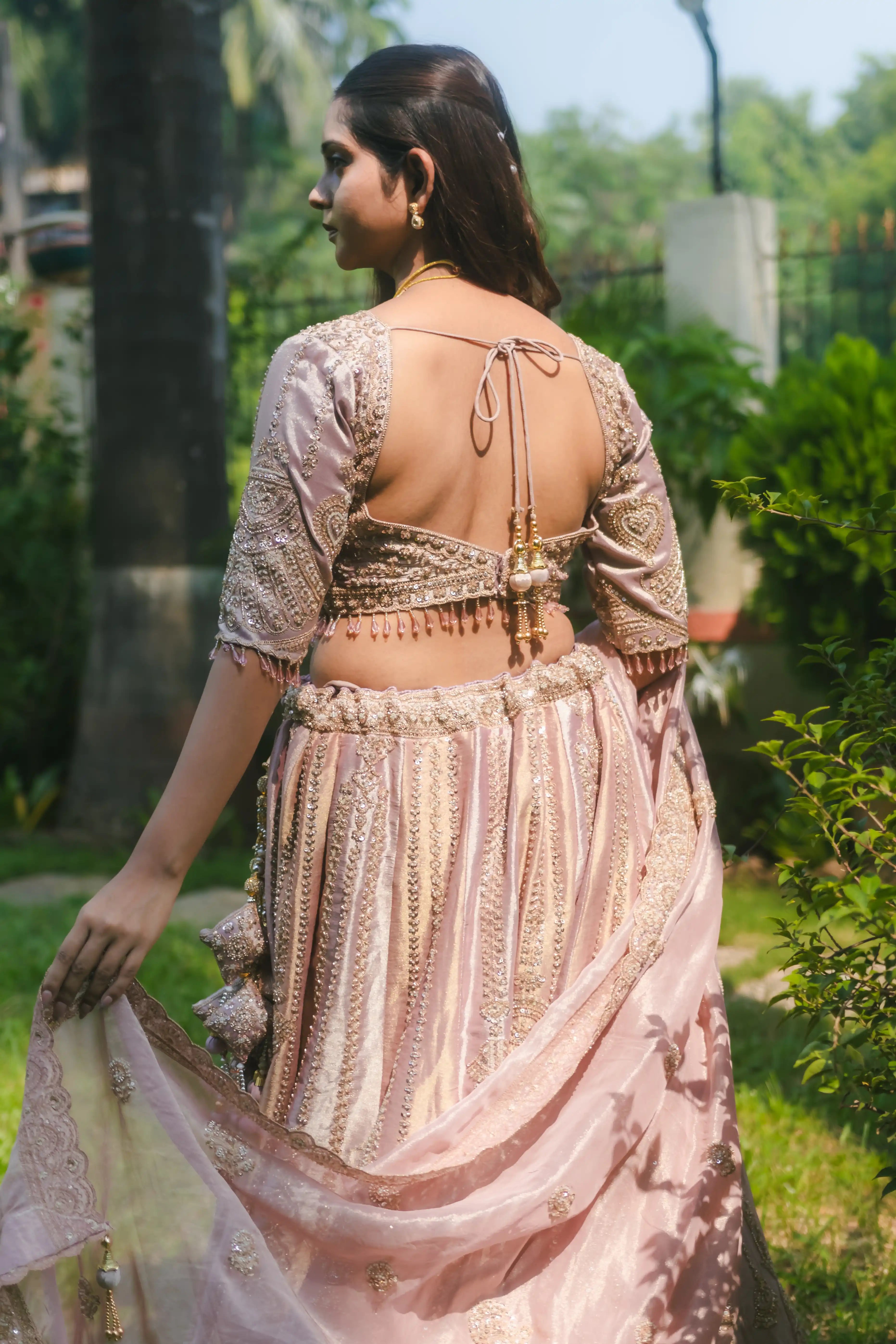 Pink Bridal Lehenga with Exquisite Embroidery