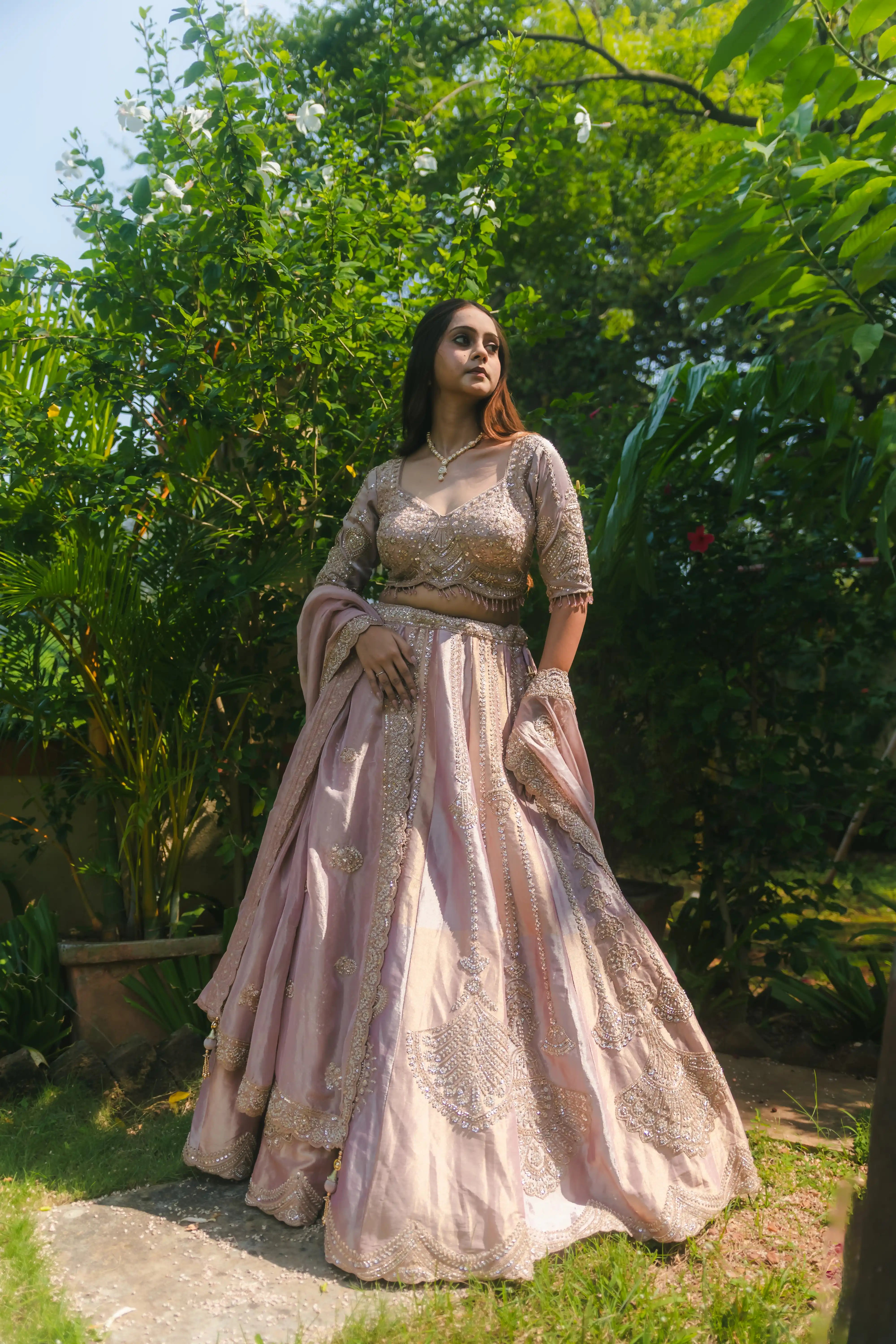 Pink Bridal Lehenga with Exquisite Embroidery