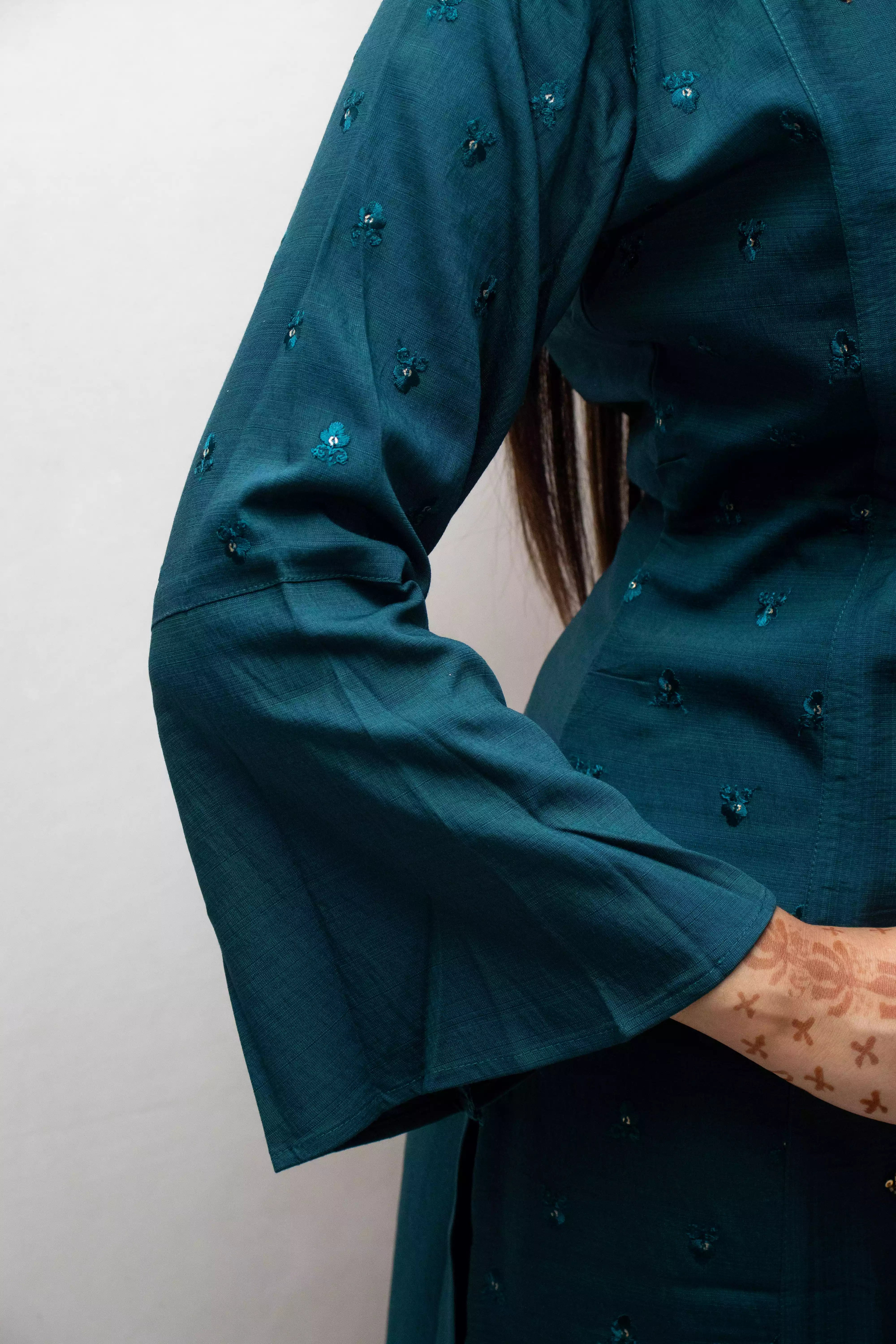 Silk Elegance – Straight Kurti with Pant Set