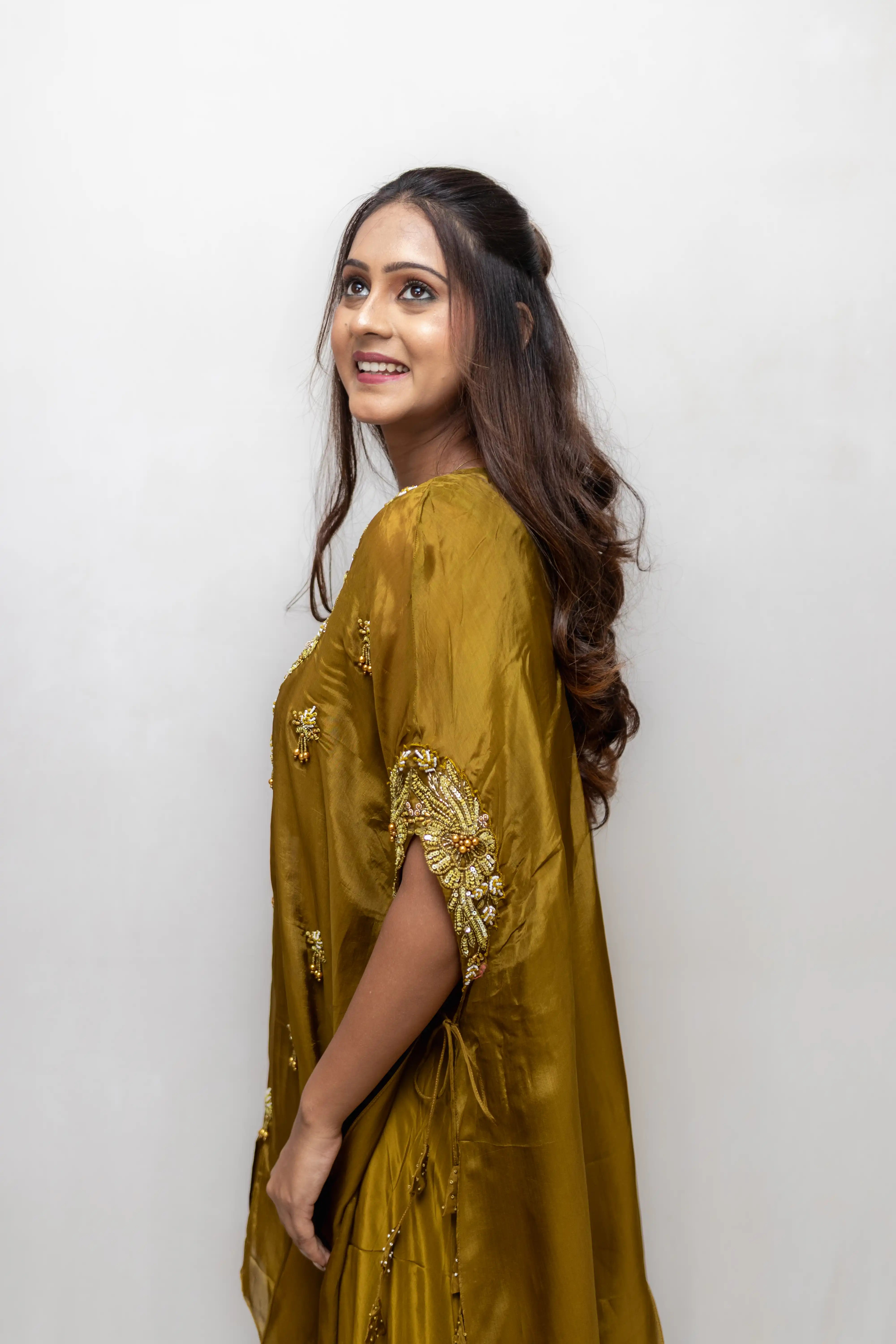Mehndi Green Embroidered Palazzo Suit Set