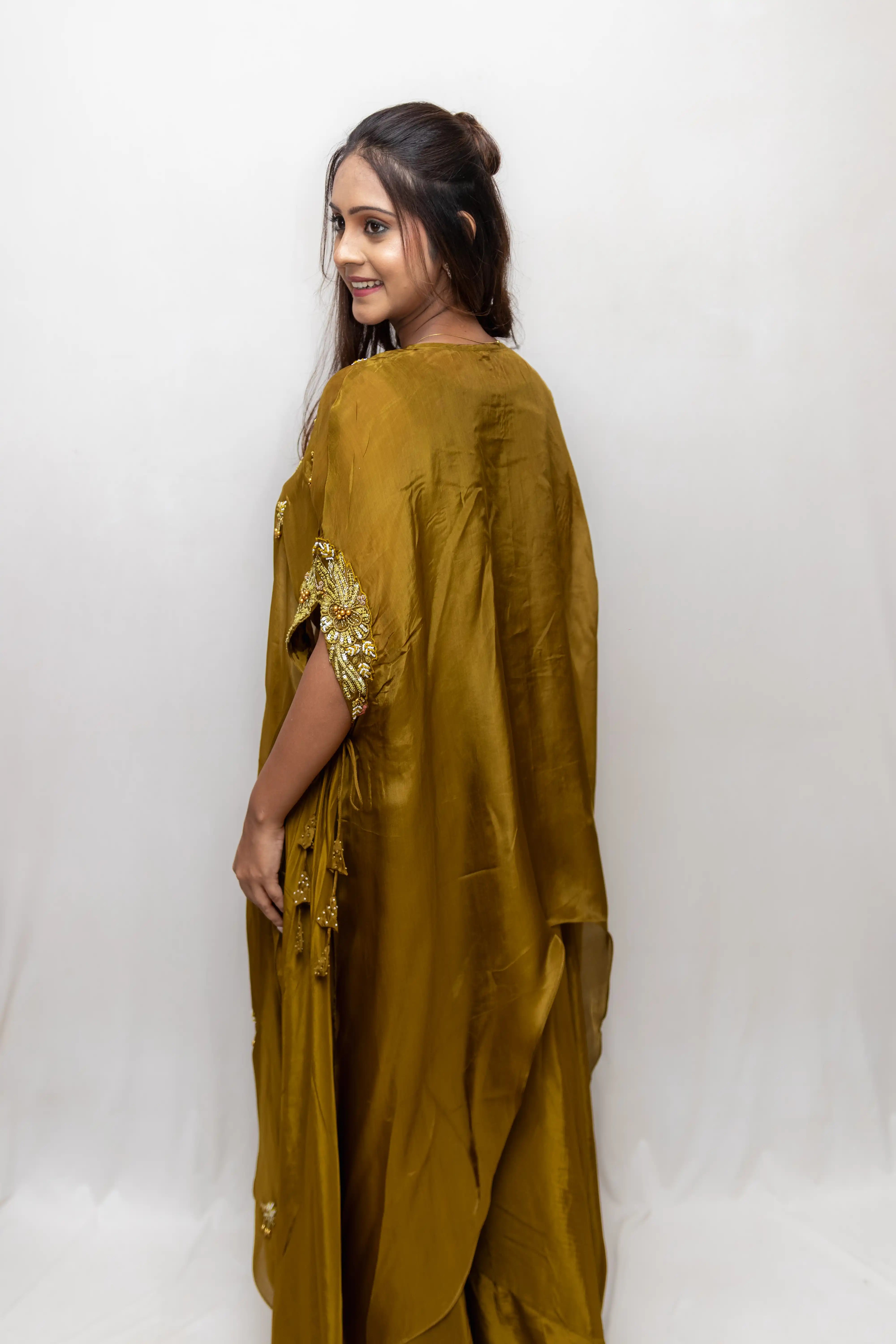 Mehndi Green Embroidered Palazzo Suit Set