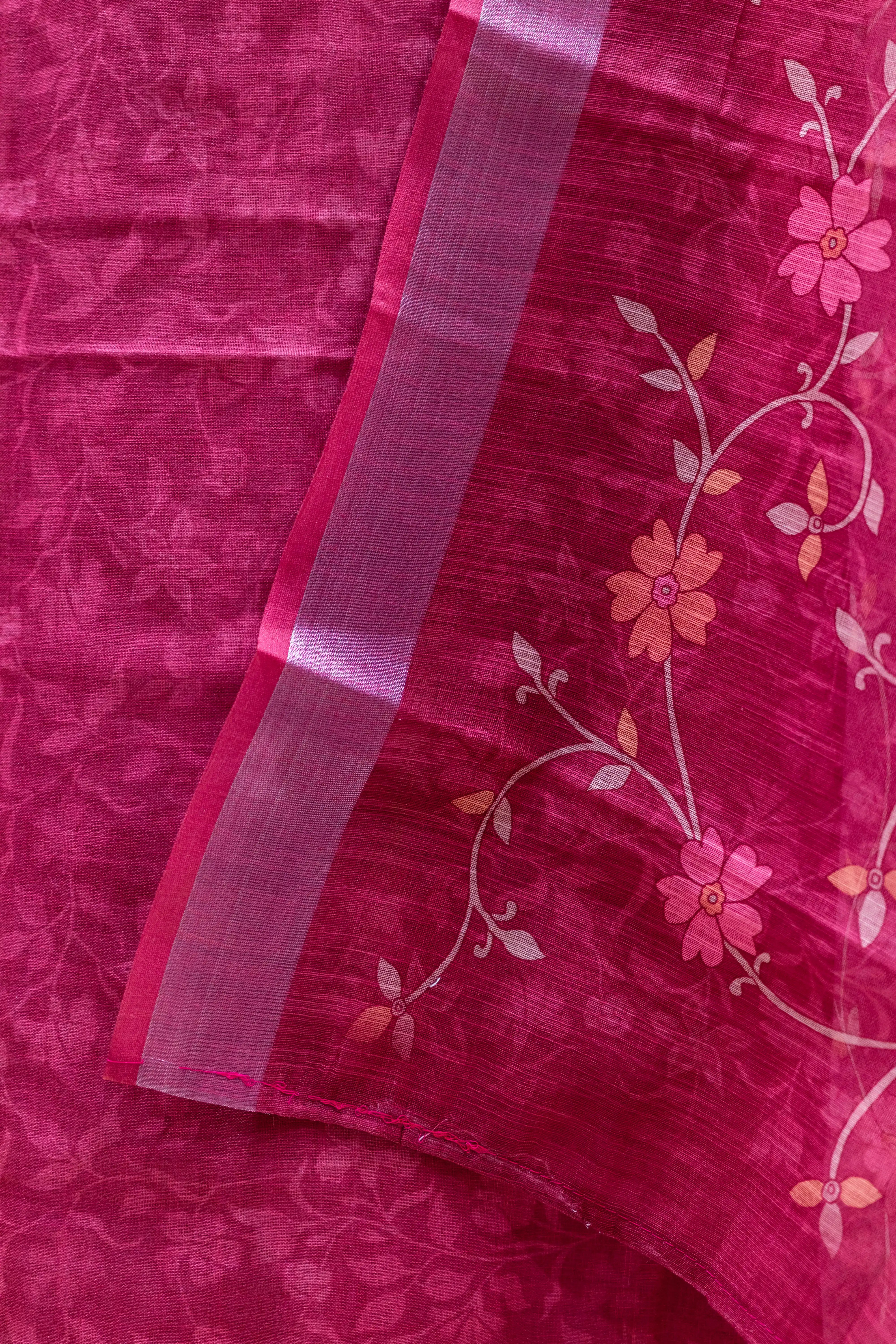 Gajari Printed Dress Material with Floral Dupatta