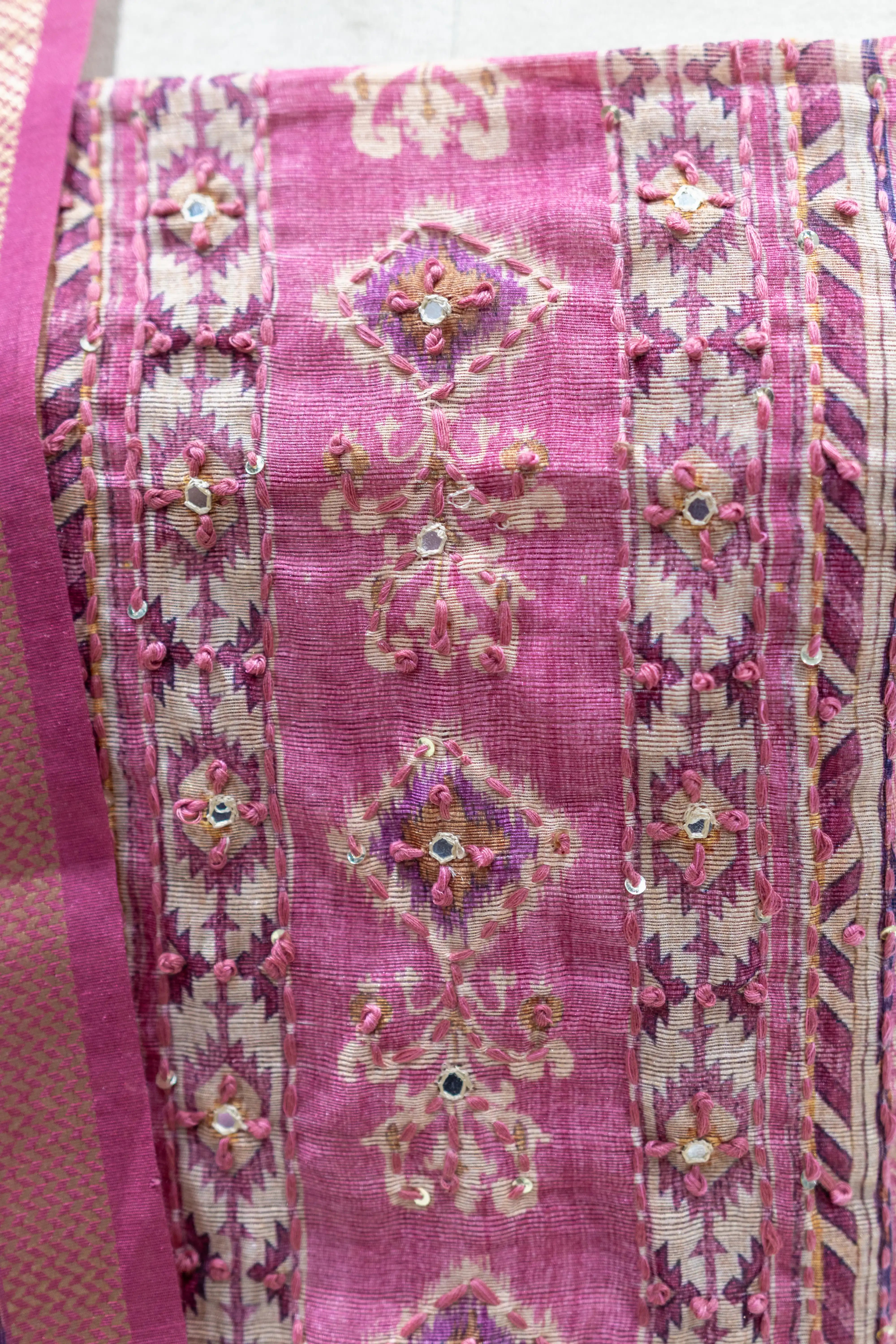 Elegant Pink Printed Suit Set