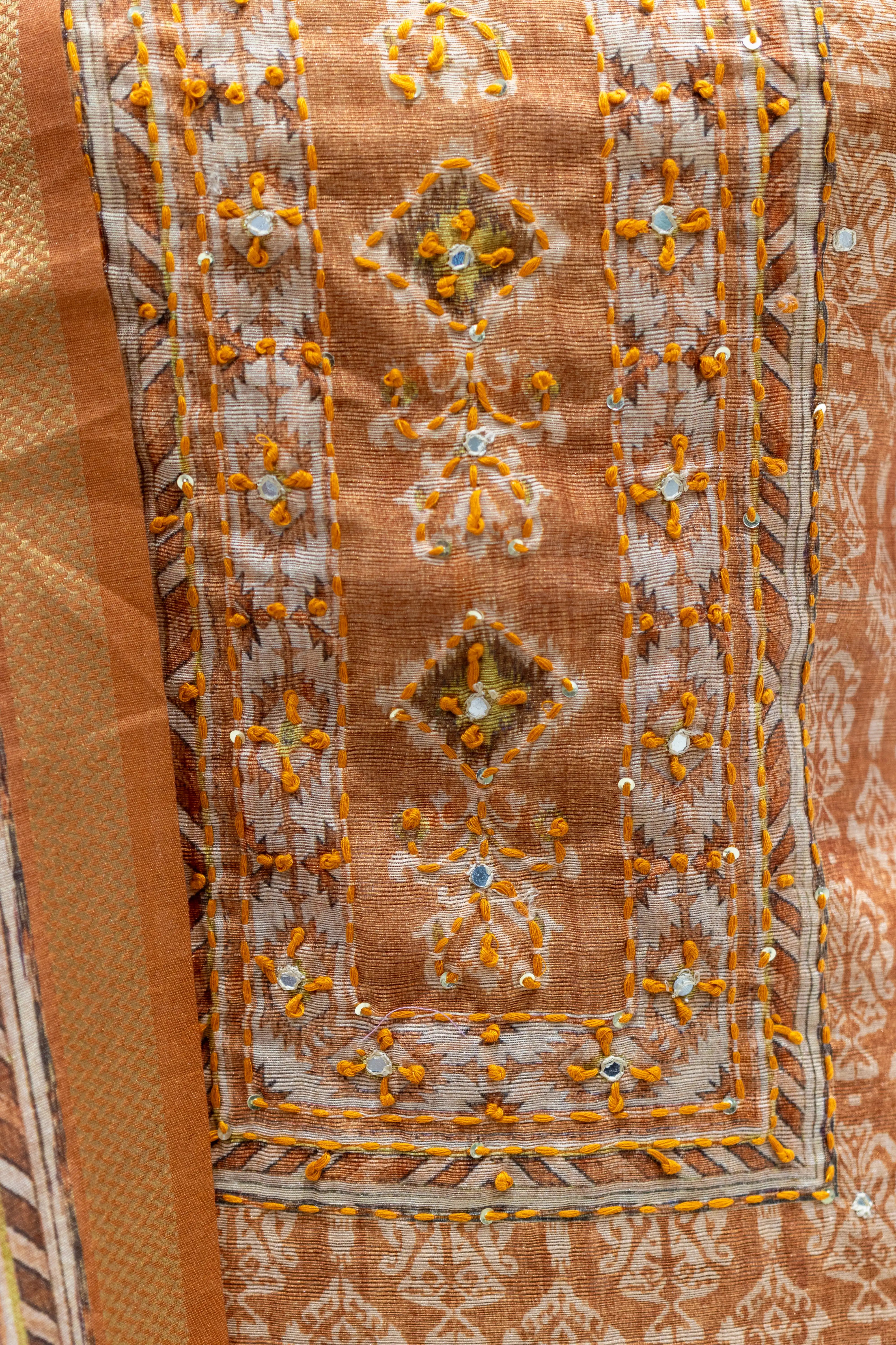 Elegant Mustard Printed Suit Set