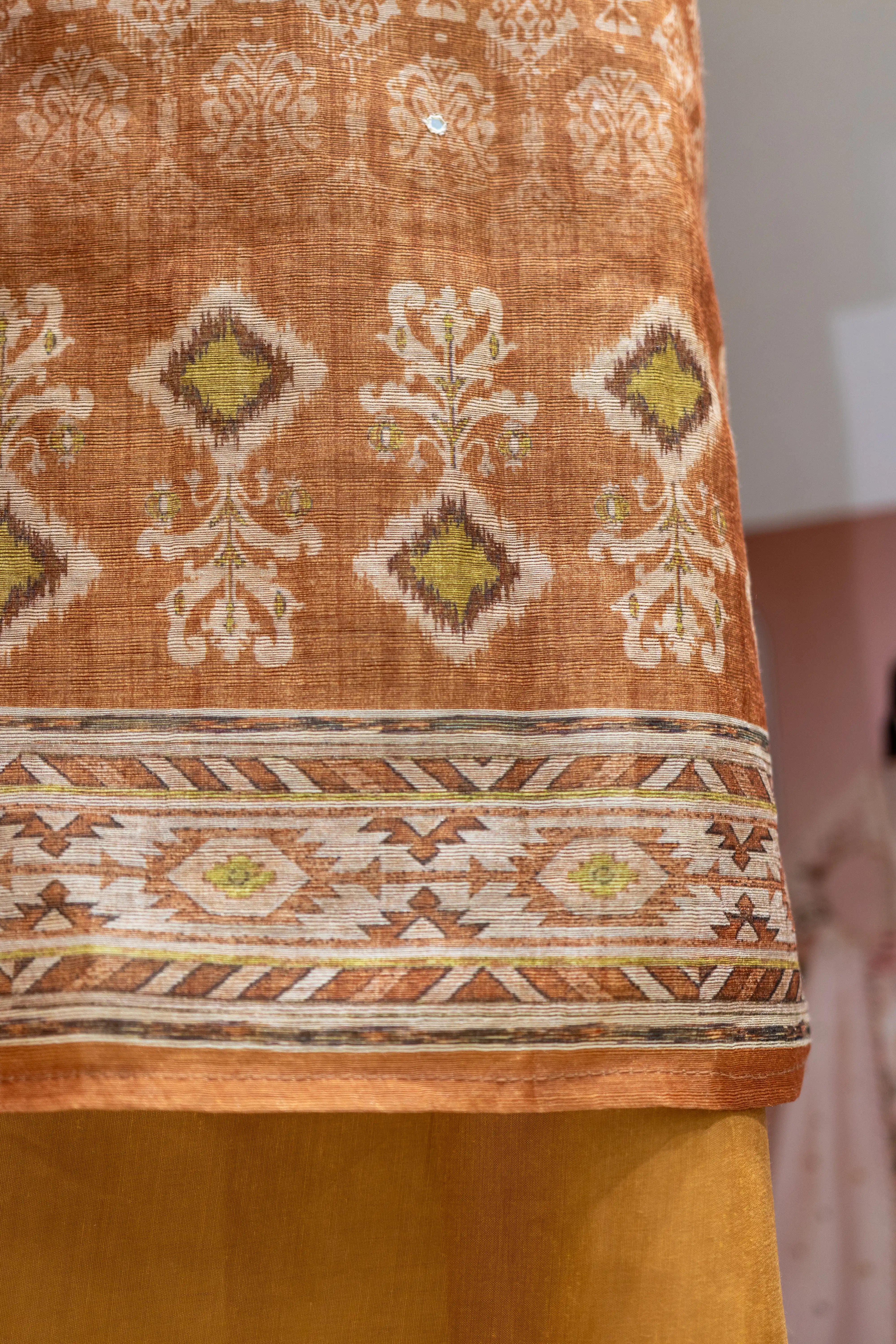 Elegant Mustard Printed Suit Set
