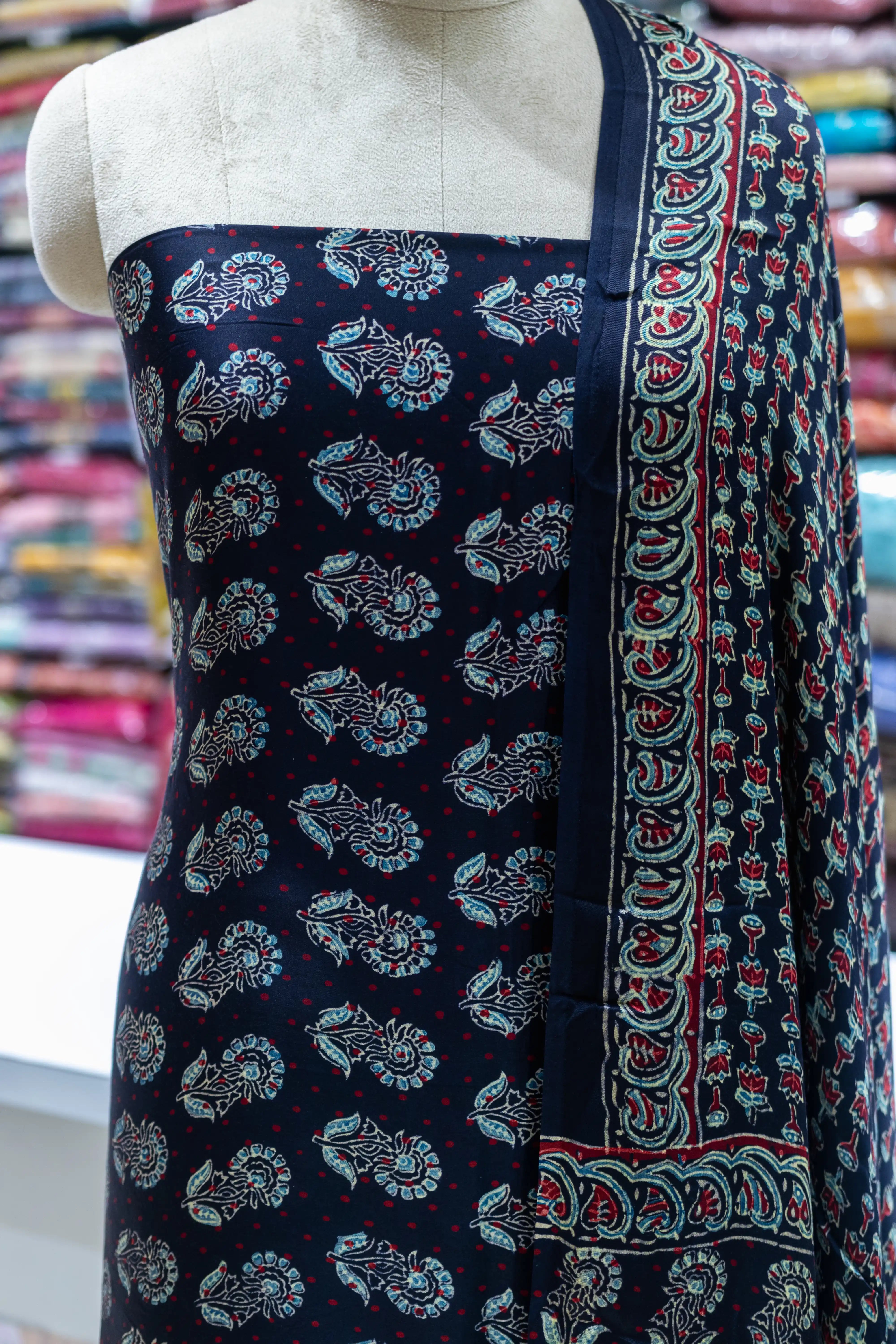 Elegant Black Printed Suit Set
