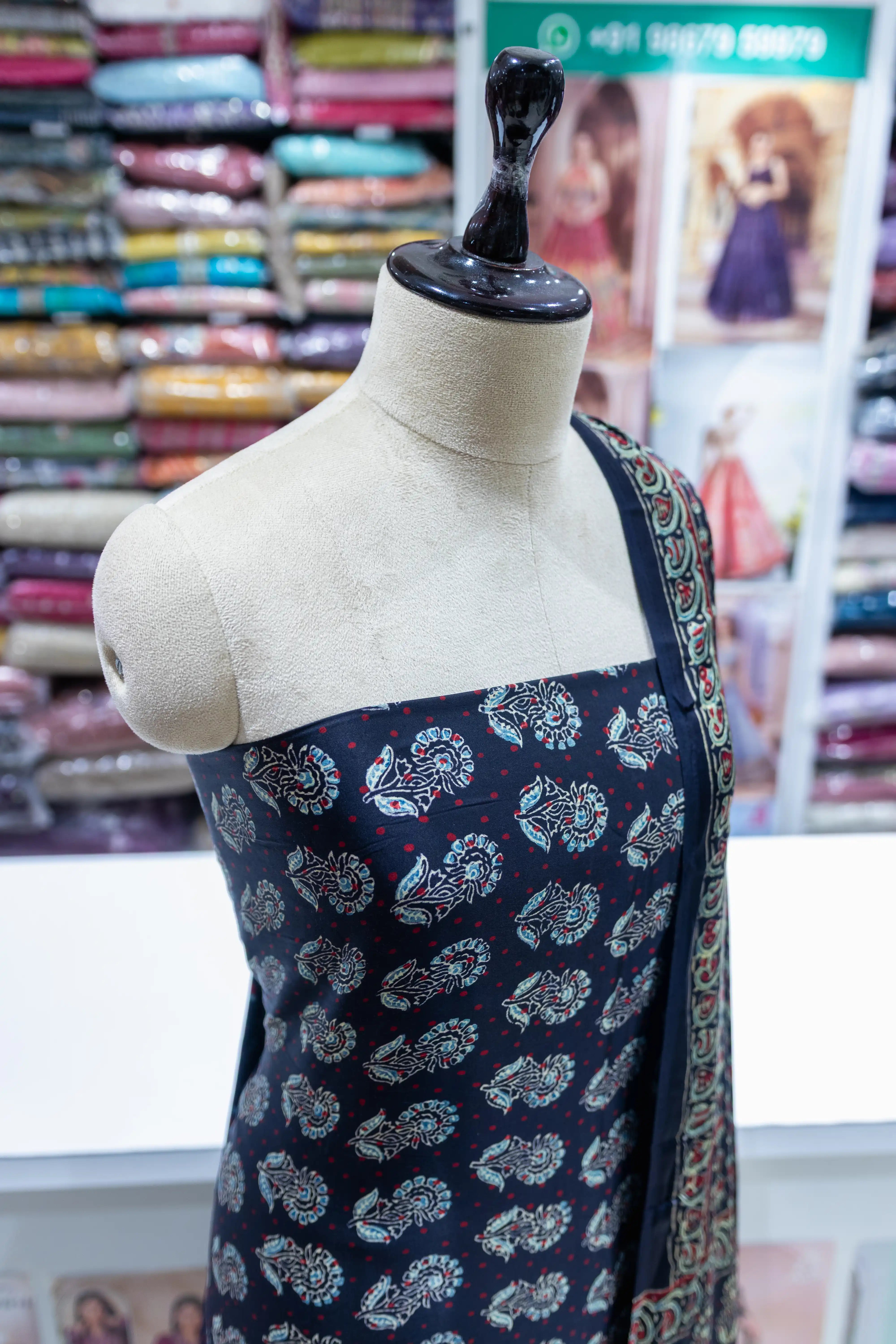 Elegant Black Printed Suit Set