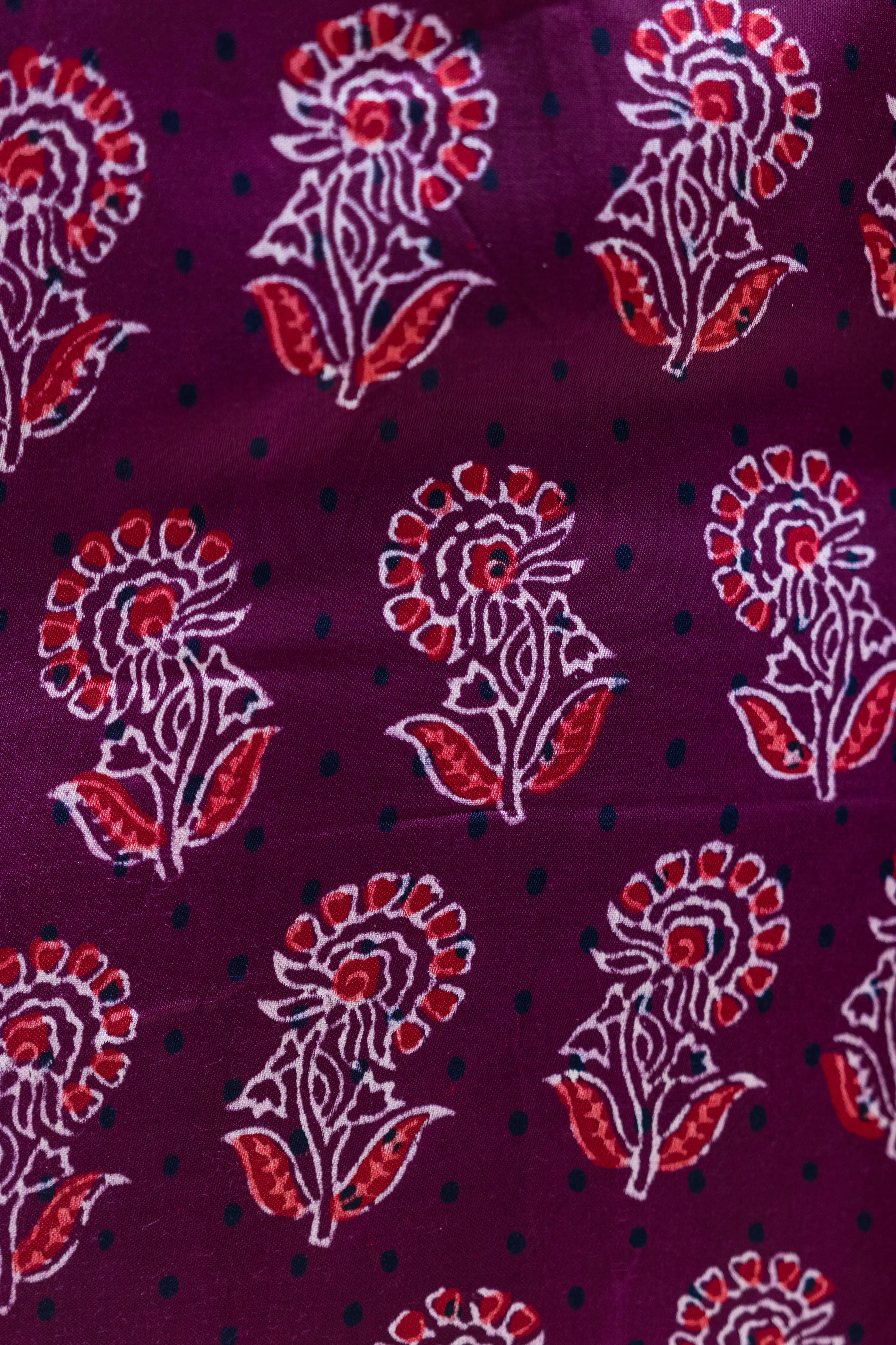 Elegant Maroon Printed Suit Set