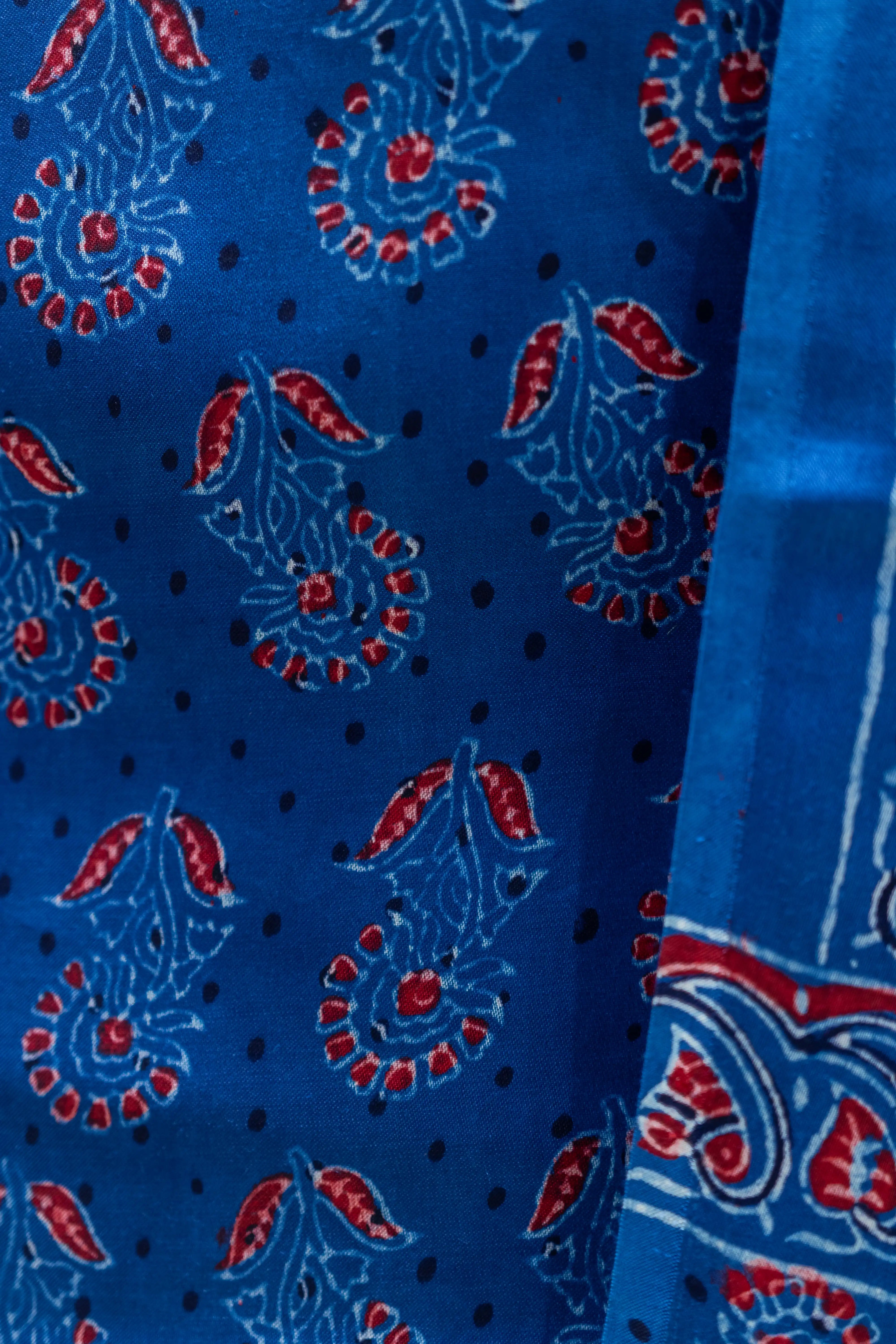 Elegant Blue Printed Suit Set