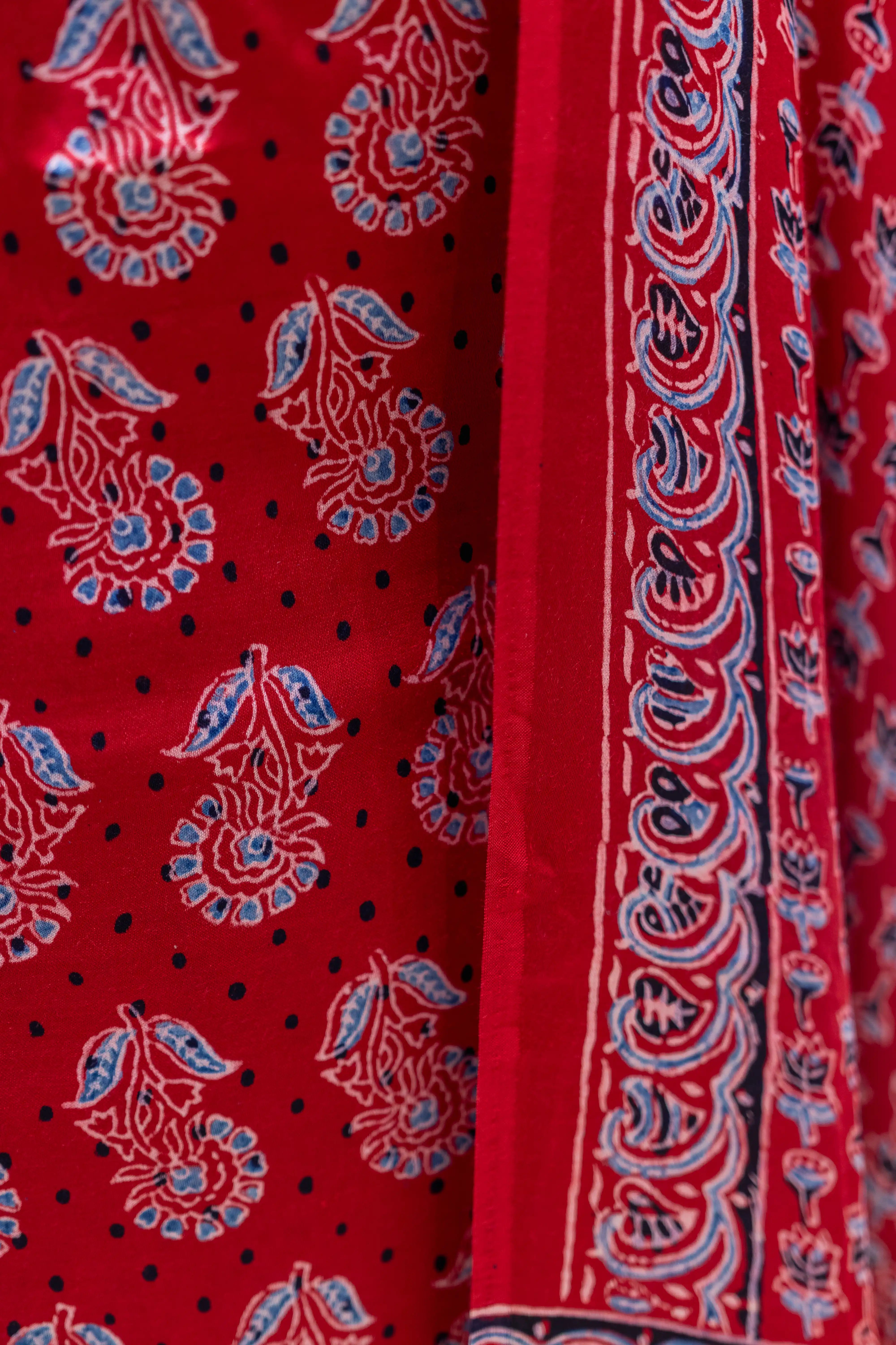 Elegant Red Printed Suit Set