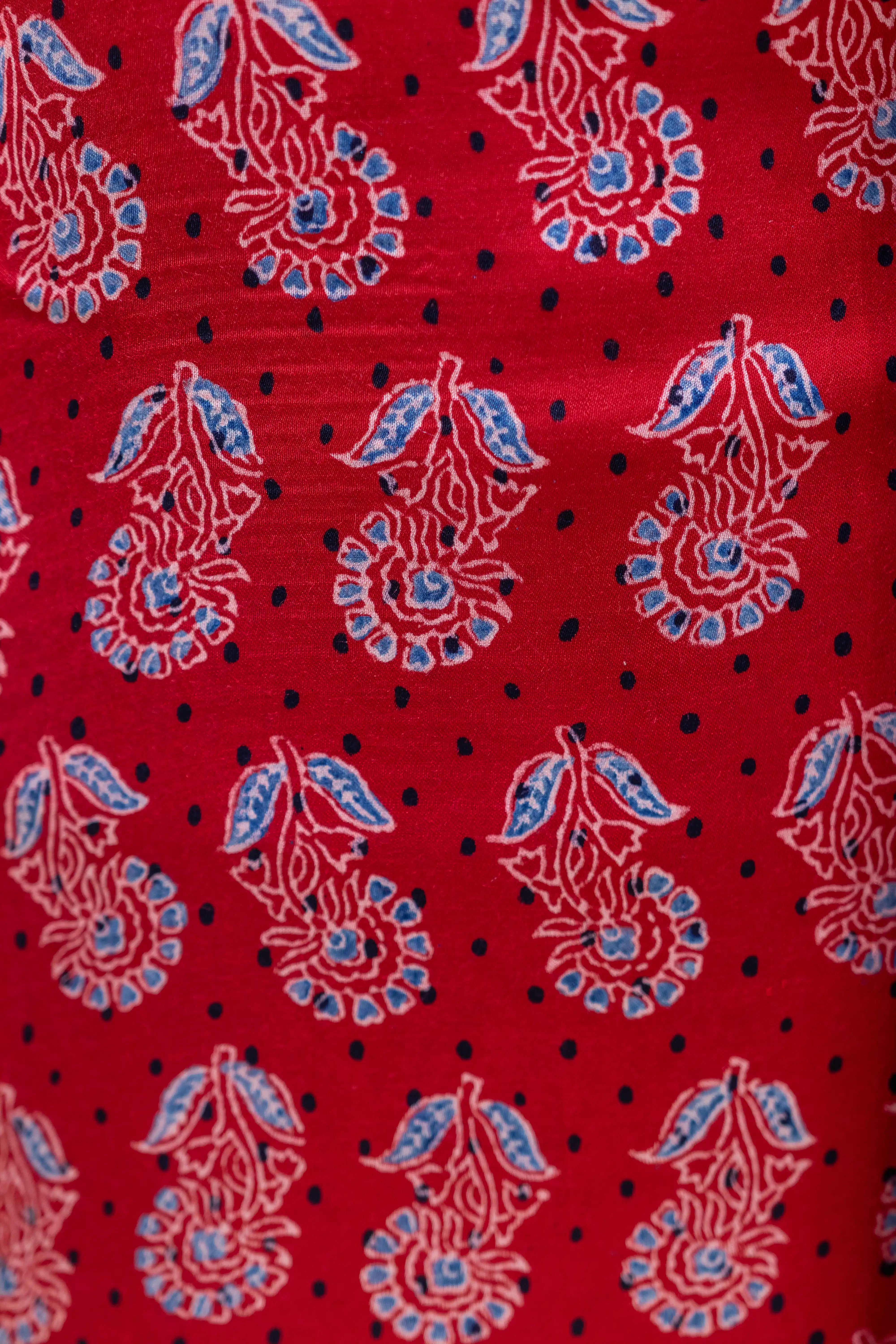 Elegant Red Printed Suit Set